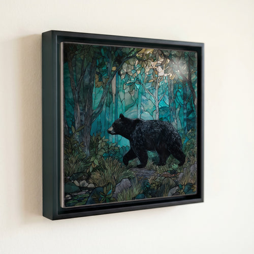 a black bear walking — front