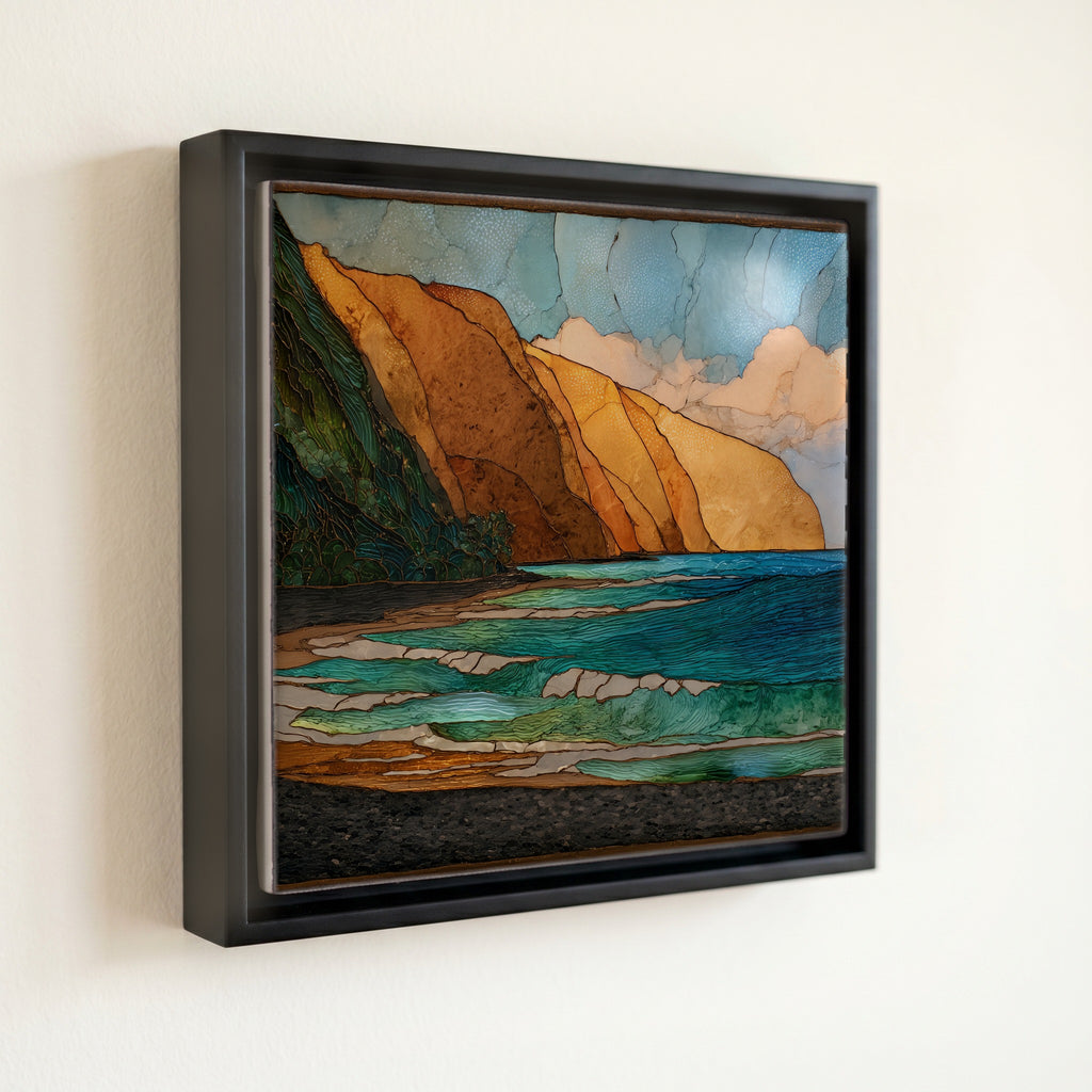 Pololu Black Sand Big Island Ceramic Art Tile — front
