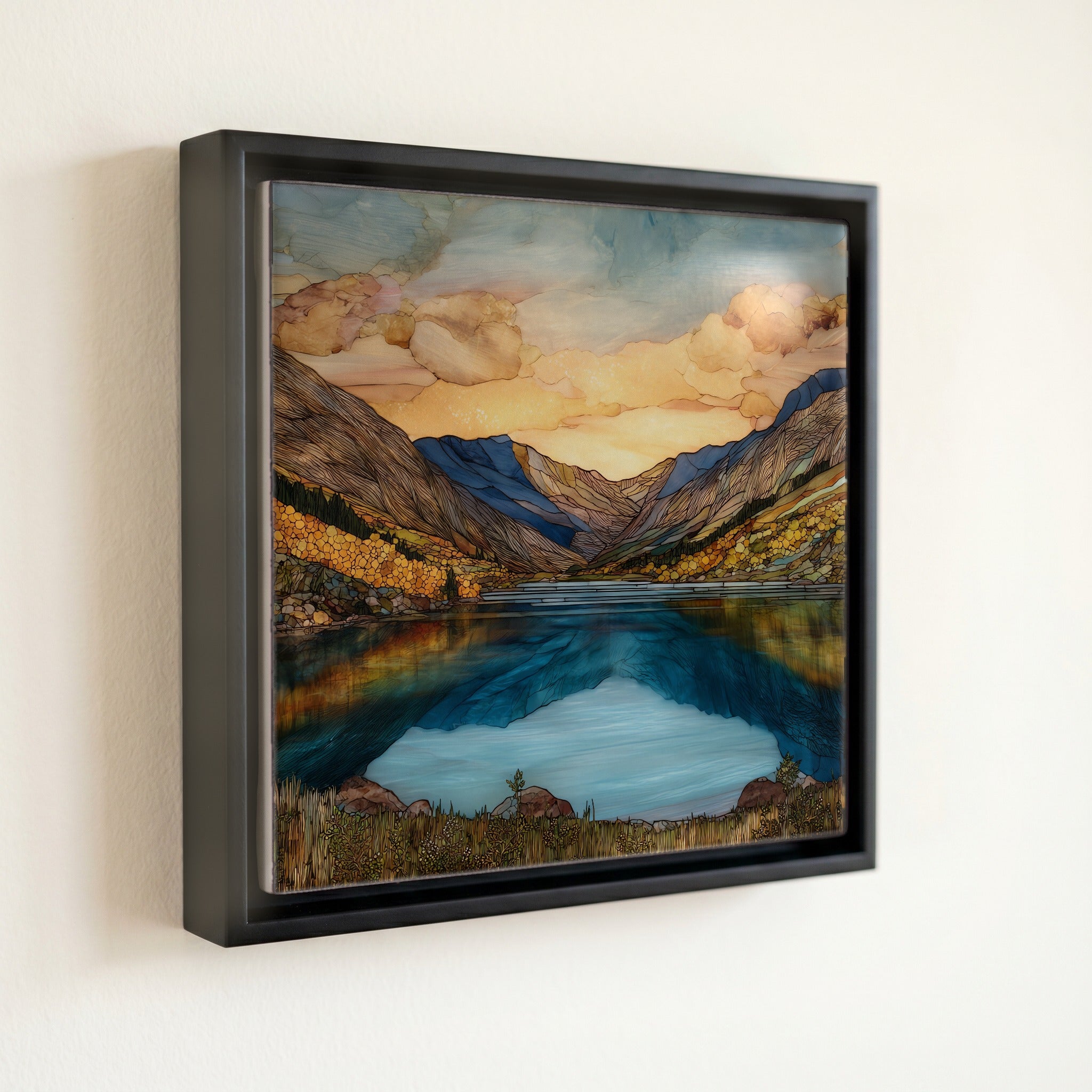 Twin Lakes below Mt Elbert Sawatch Range Ceramic Art Tile — front
