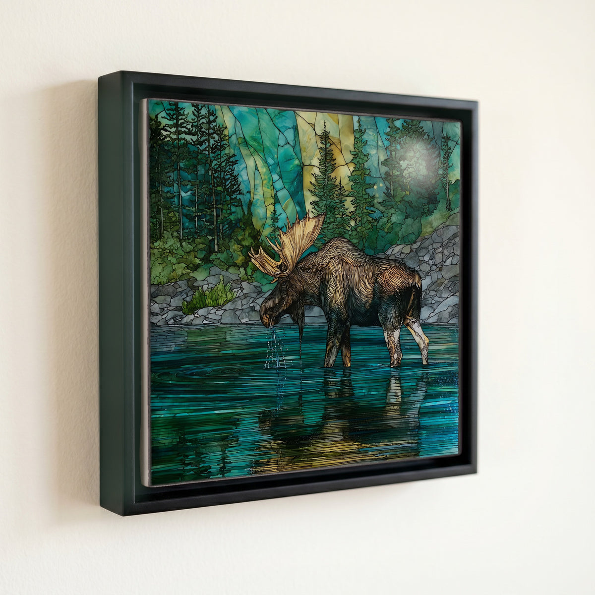 a bull moose — front