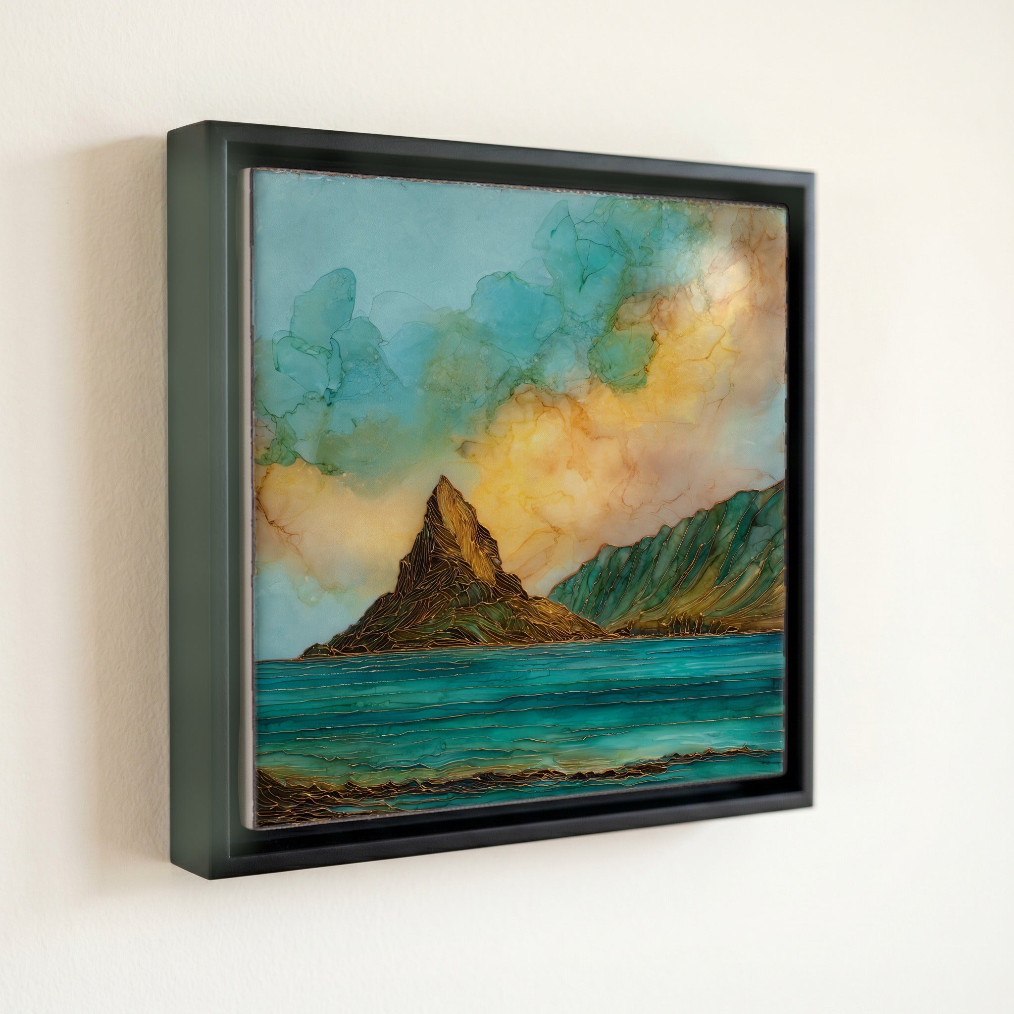 Mokolii Chinamans Hat Oahu Ceramic Art Tile — front
