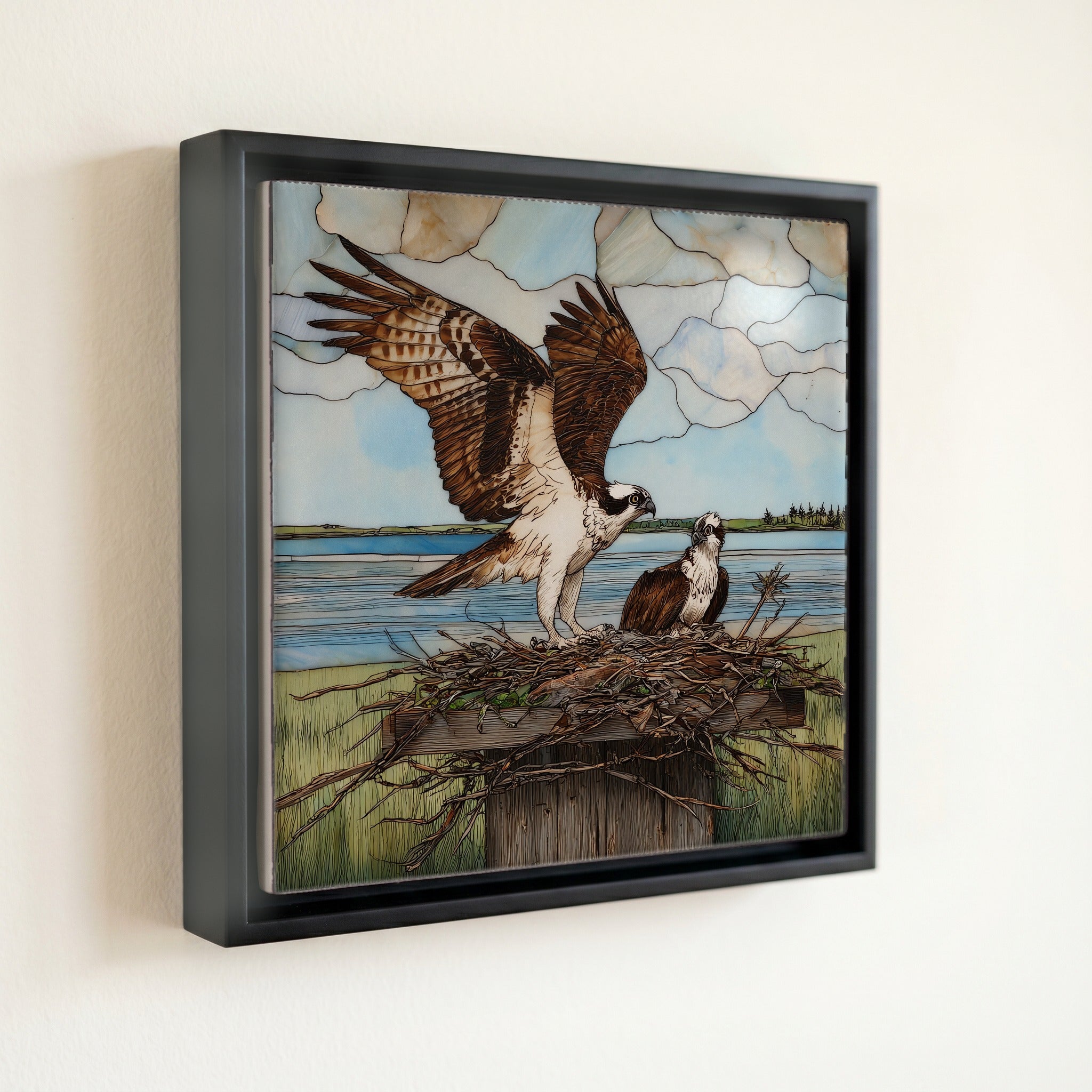 an osprey landing — front