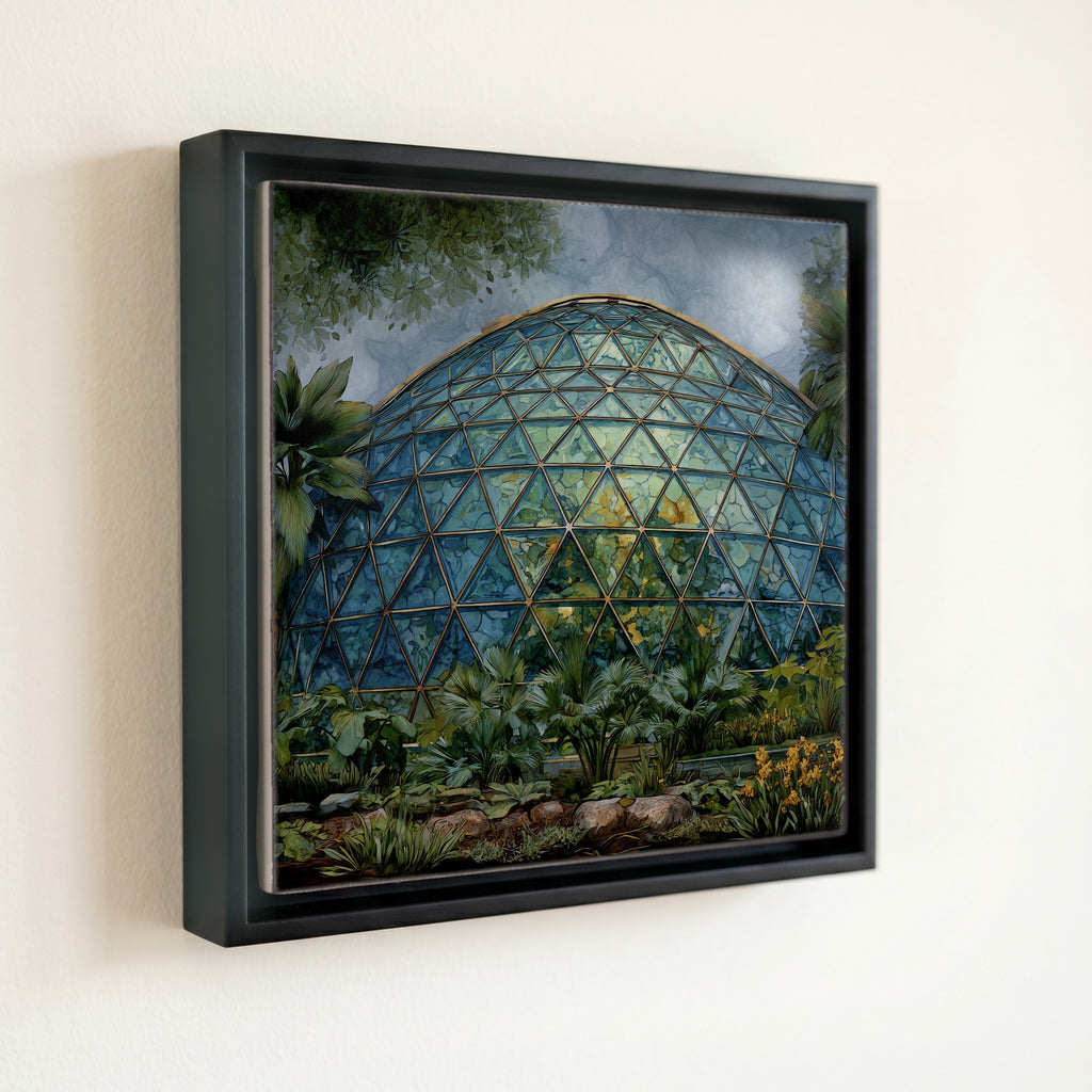 the Des Moines Botanical Center geodesic — front