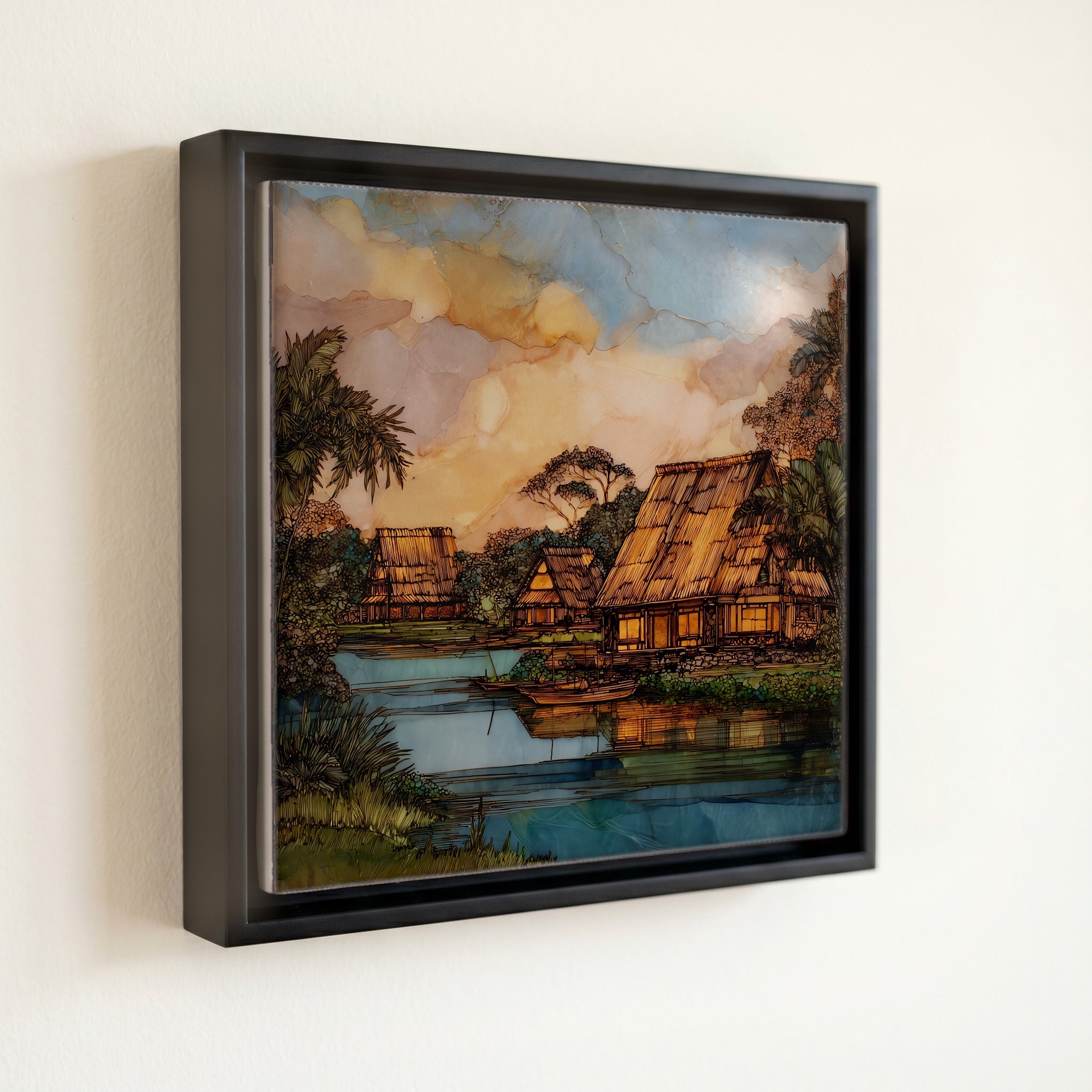 Kamokila Village Kauai Ceramic Art Tile — front