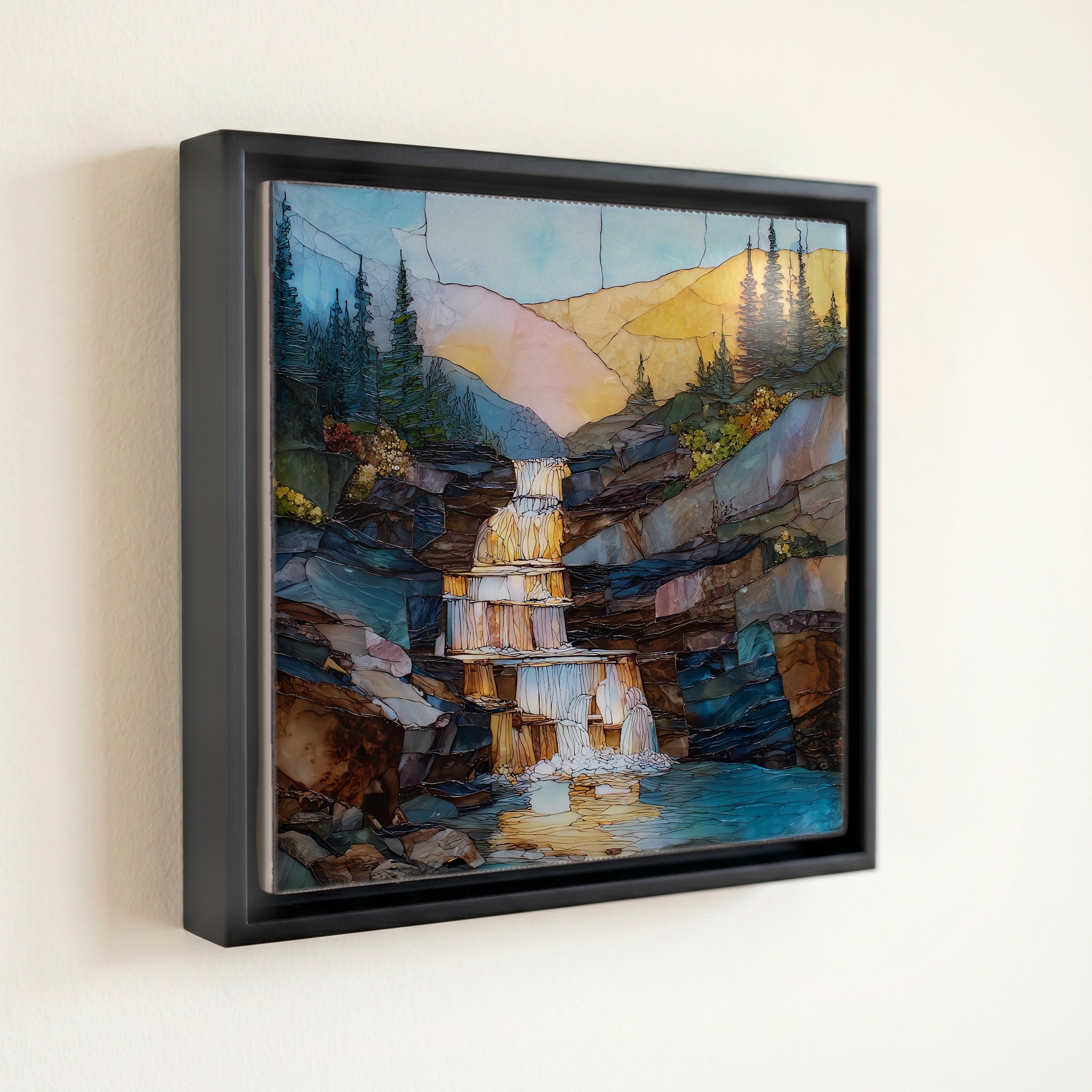 Alberta Falls Rocky Mountain National Park Ceramic Art Tile — front
