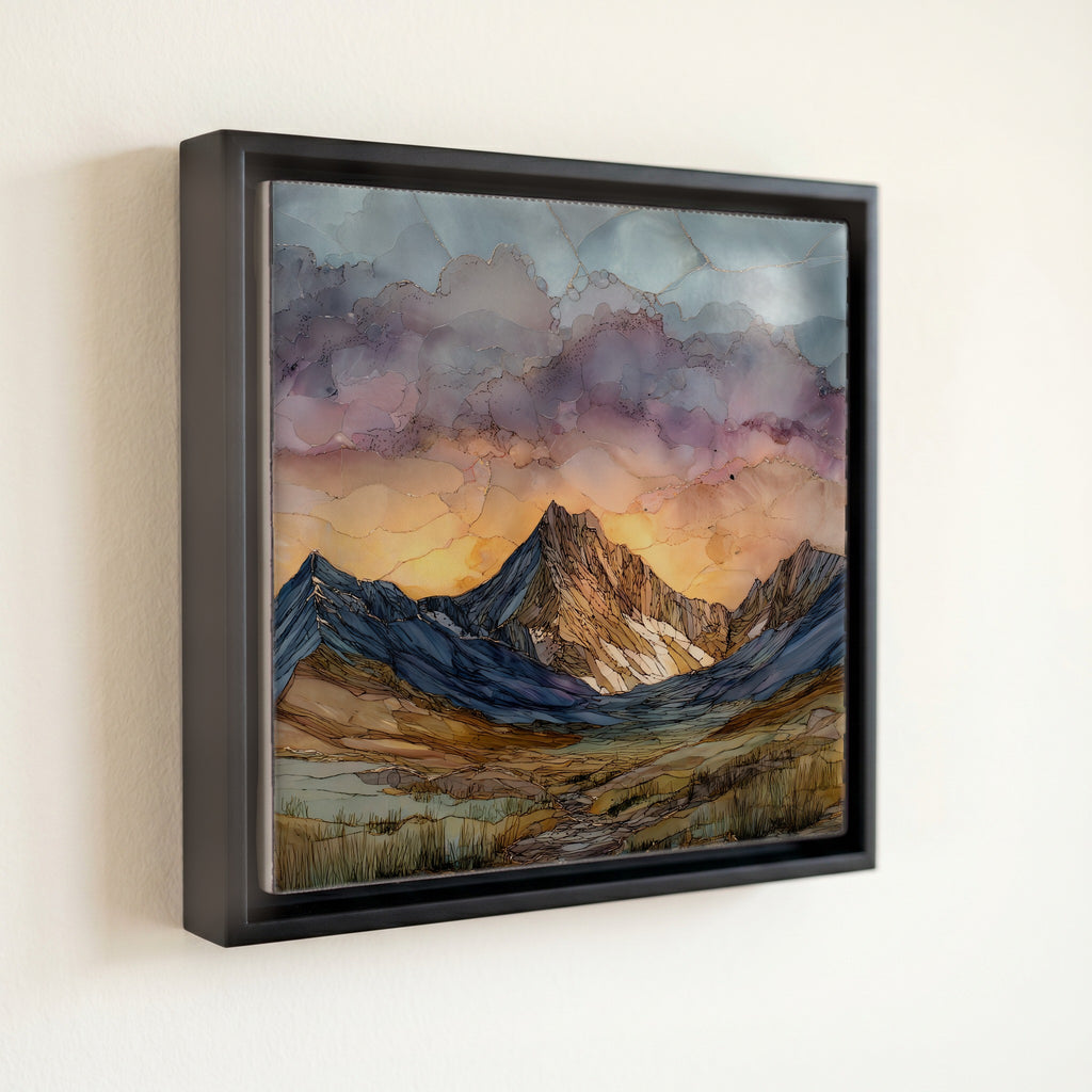 Mount Bierstadt at sunrise Front Range Ceramic Art Tile — front