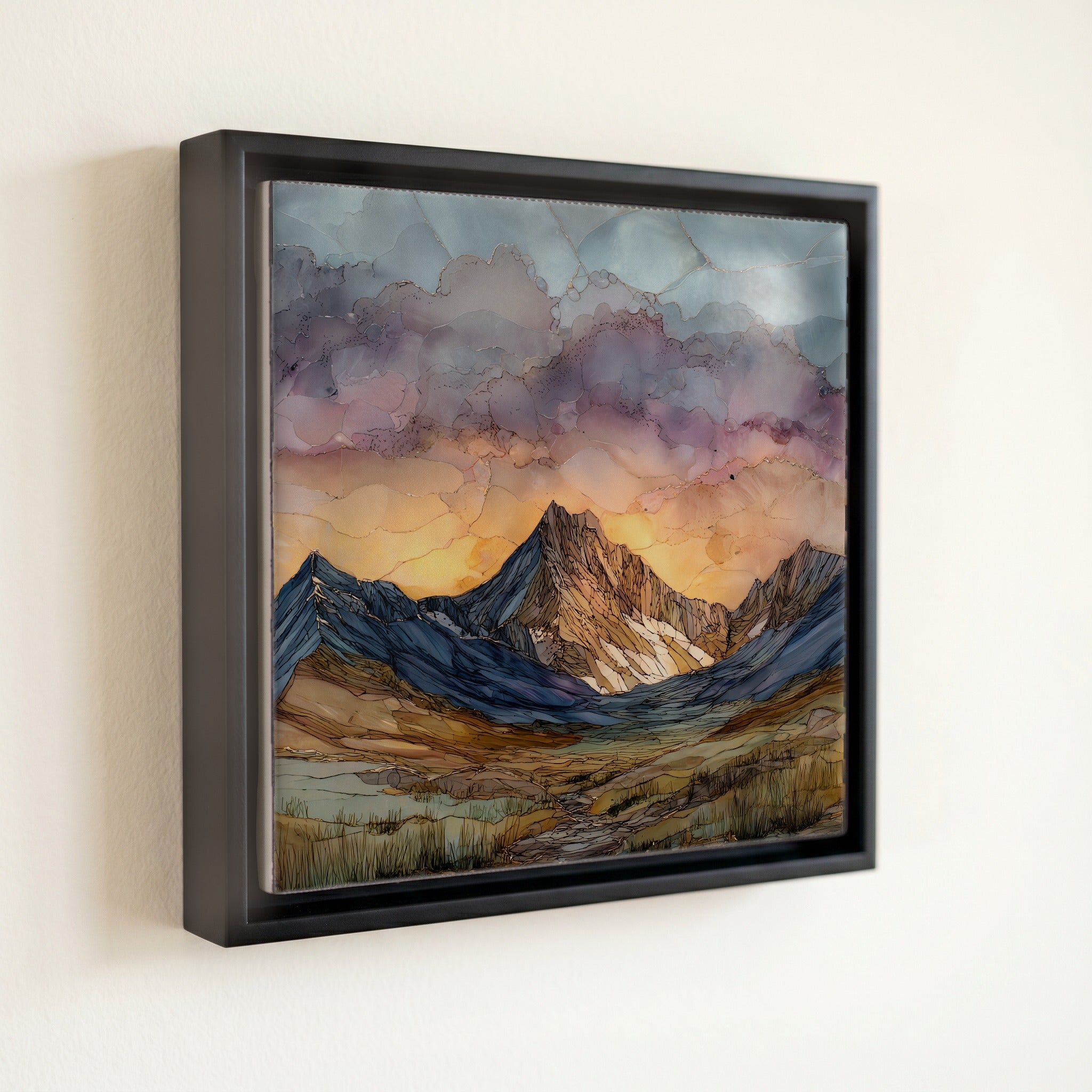 Mount Bierstadt at sunrise Front Range Ceramic Art Tile — front