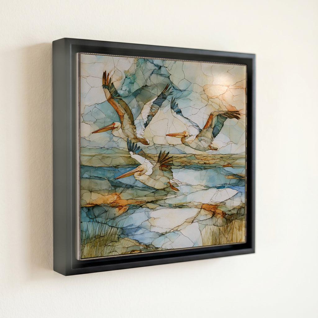 great white pelicans sailing — front