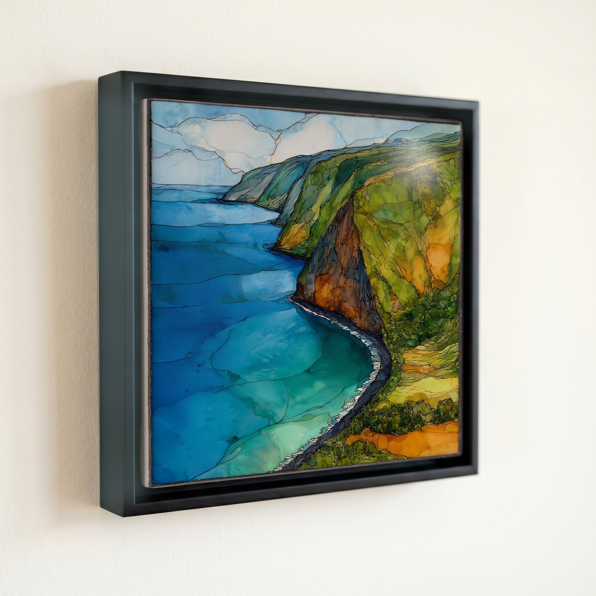 Honomanu Bay Maui Ceramic Art Tile — front