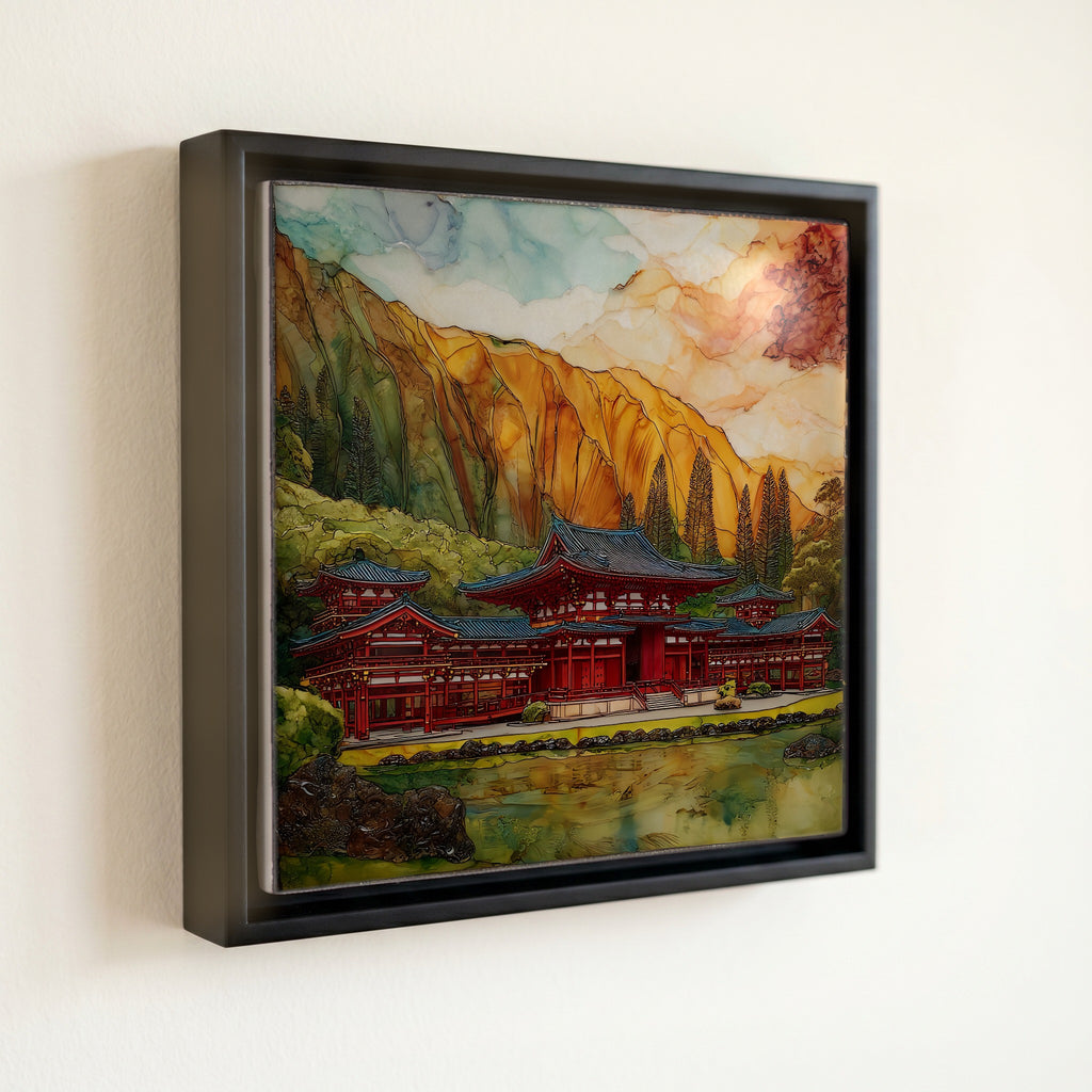 Byodo-In Temple Oahu Ceramic Art Tile — front