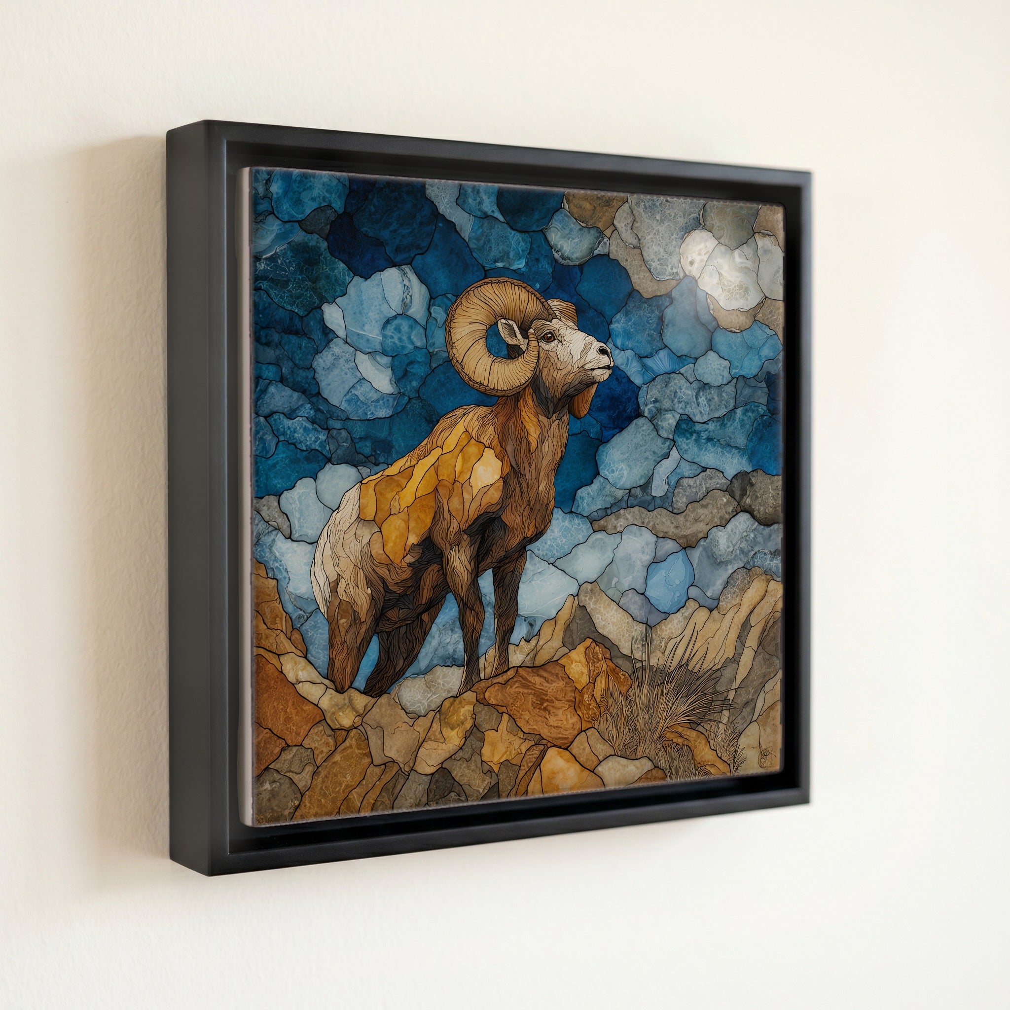 a bighorn sheep on — front