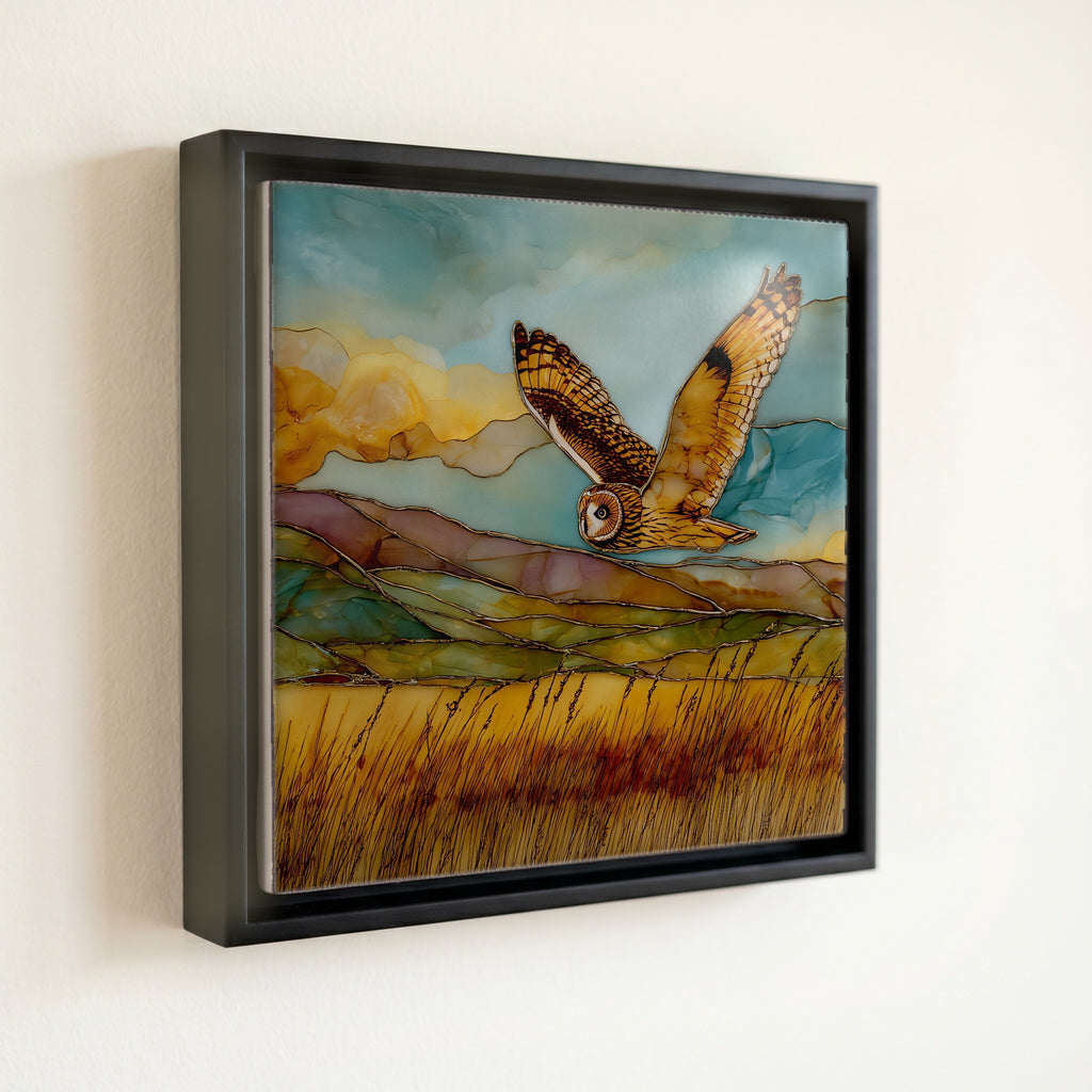 Pueo Owl Maui Ceramic Art Tile — front