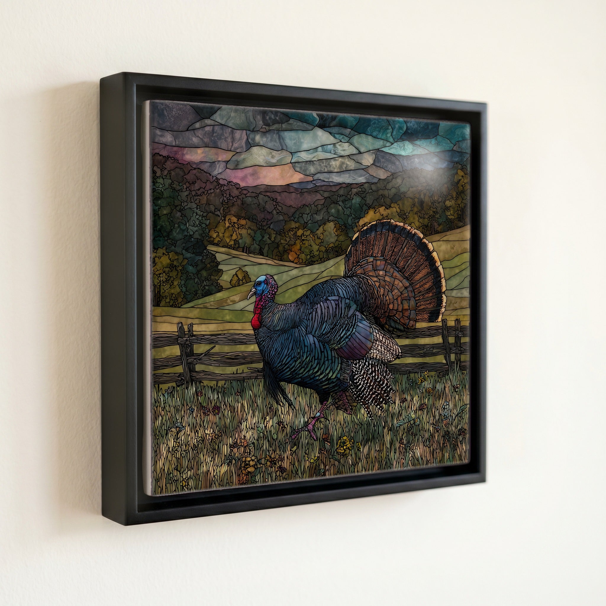 a wild tom turkey strutting in — front