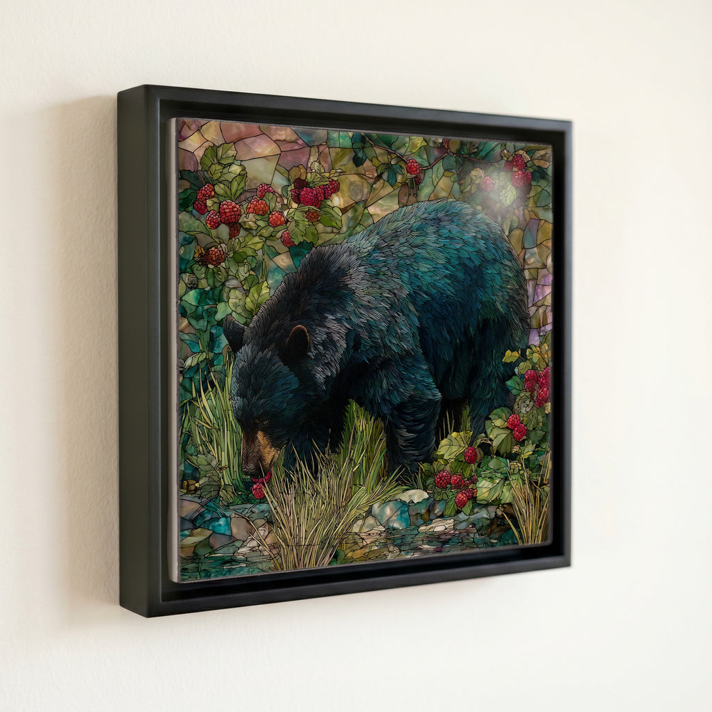 a black bear in — front