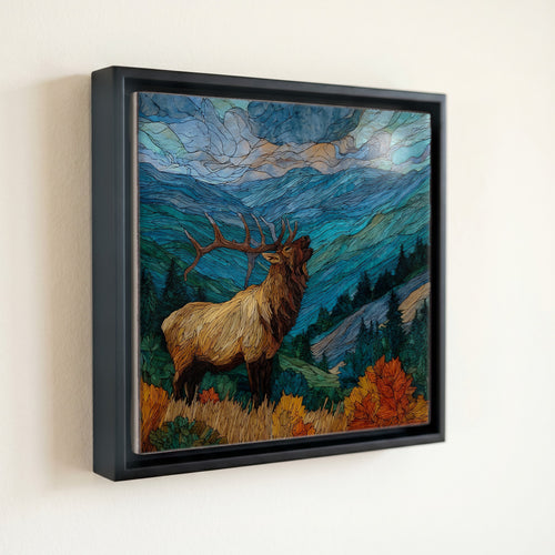a bull elk bugling — front
