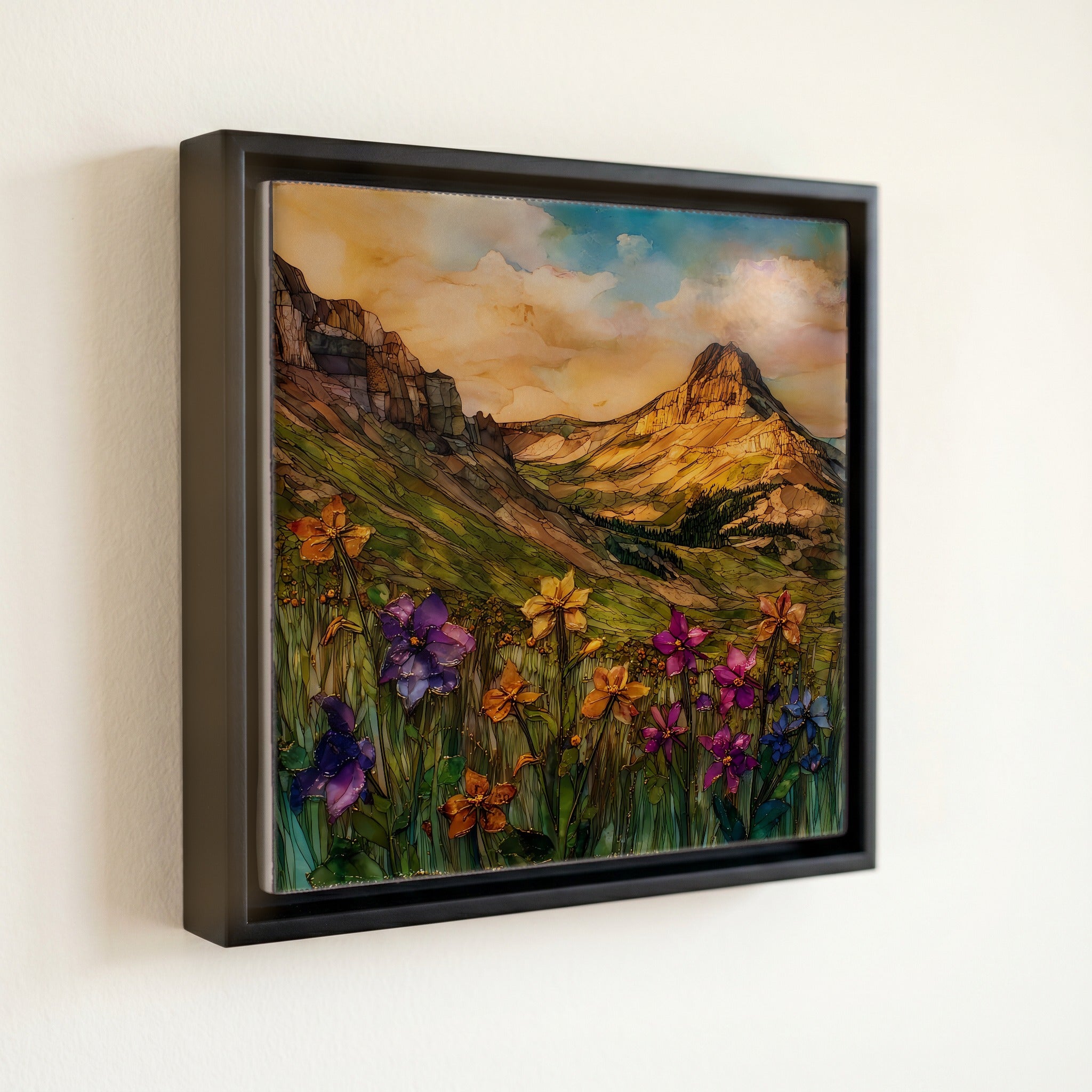 Yankee Boy Basin wildflowers San Juans Ceramic Art Tile — front