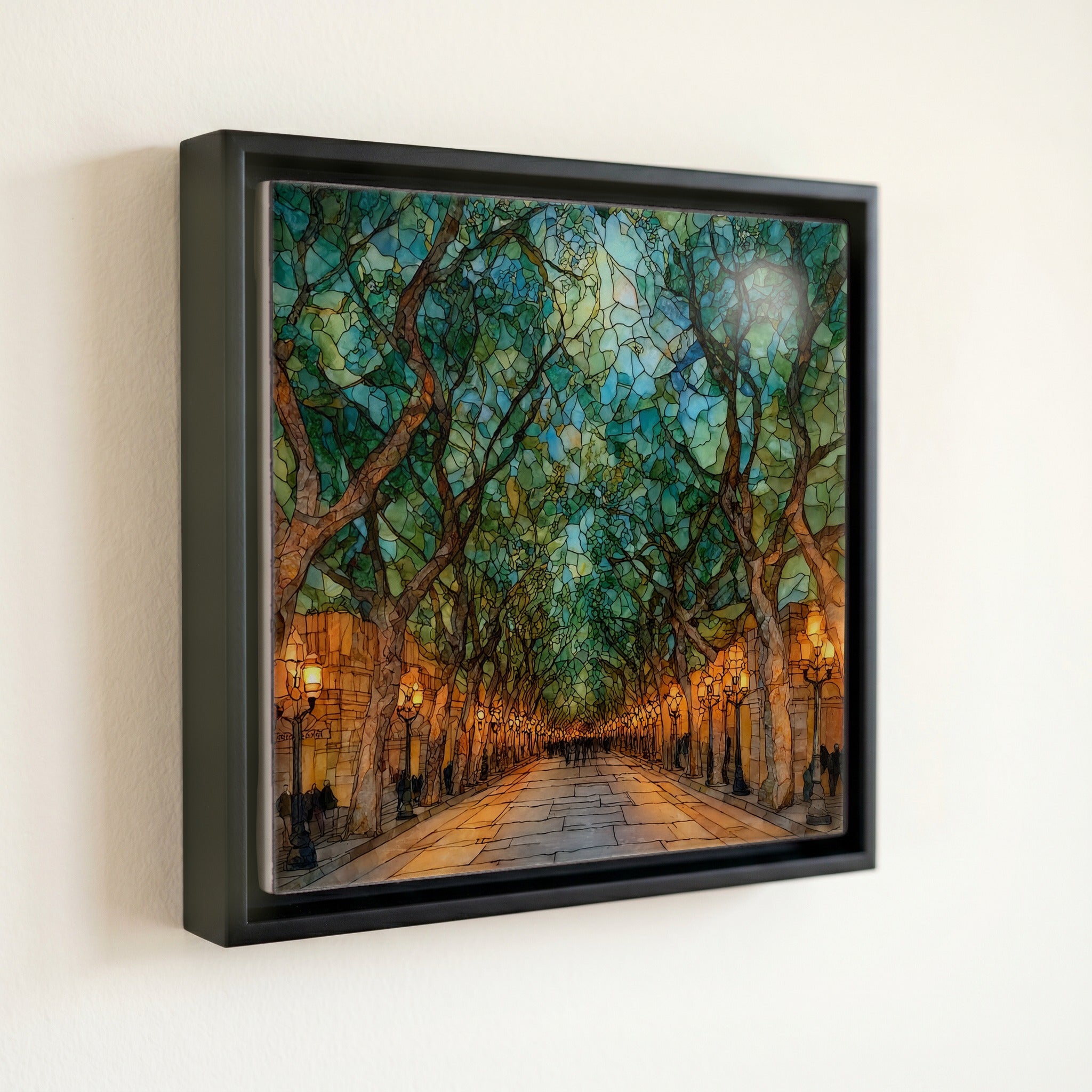 La Rambla tree-lined promenade — front