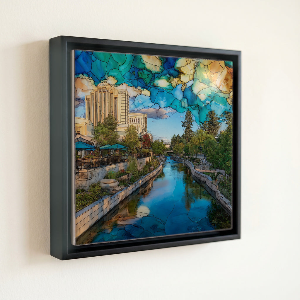the Reno Riverwalk along the Truckee River — front