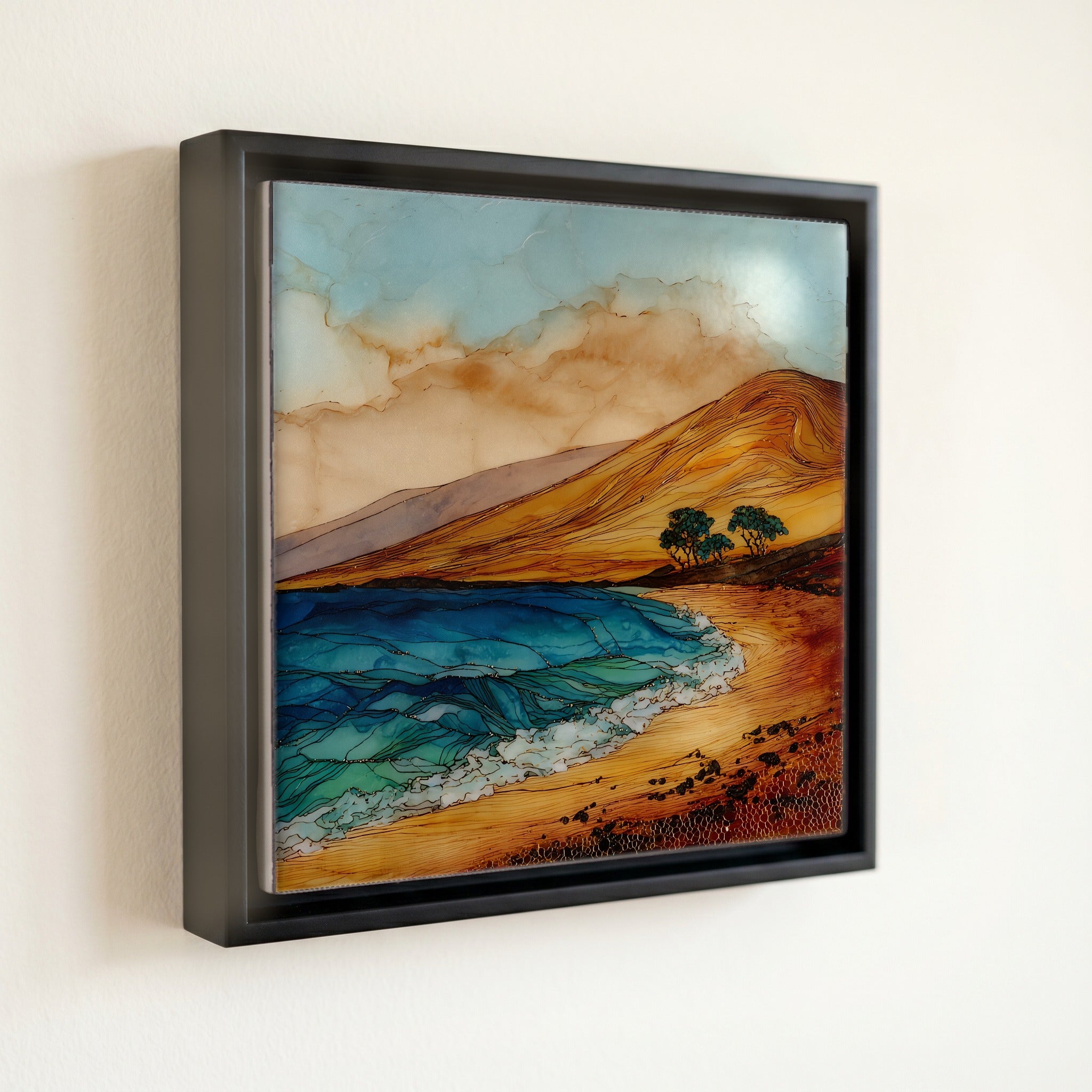Big Beach Makena Maui Ceramic Art Tile — front