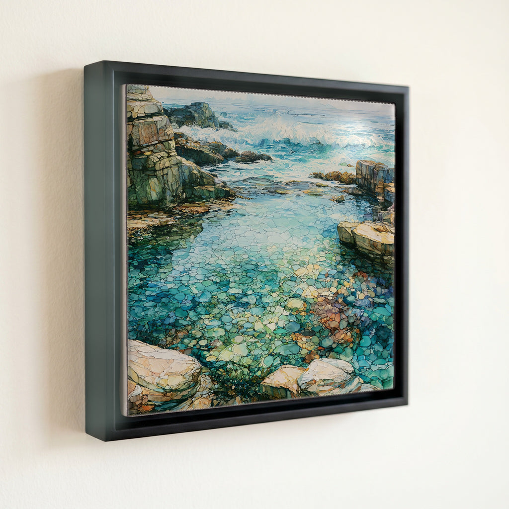 a remote natural rock pool of — front