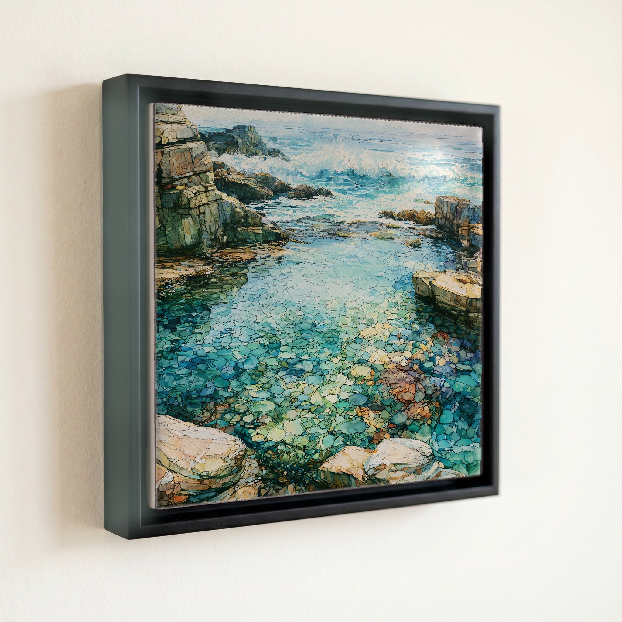 a remote natural rock pool of — front