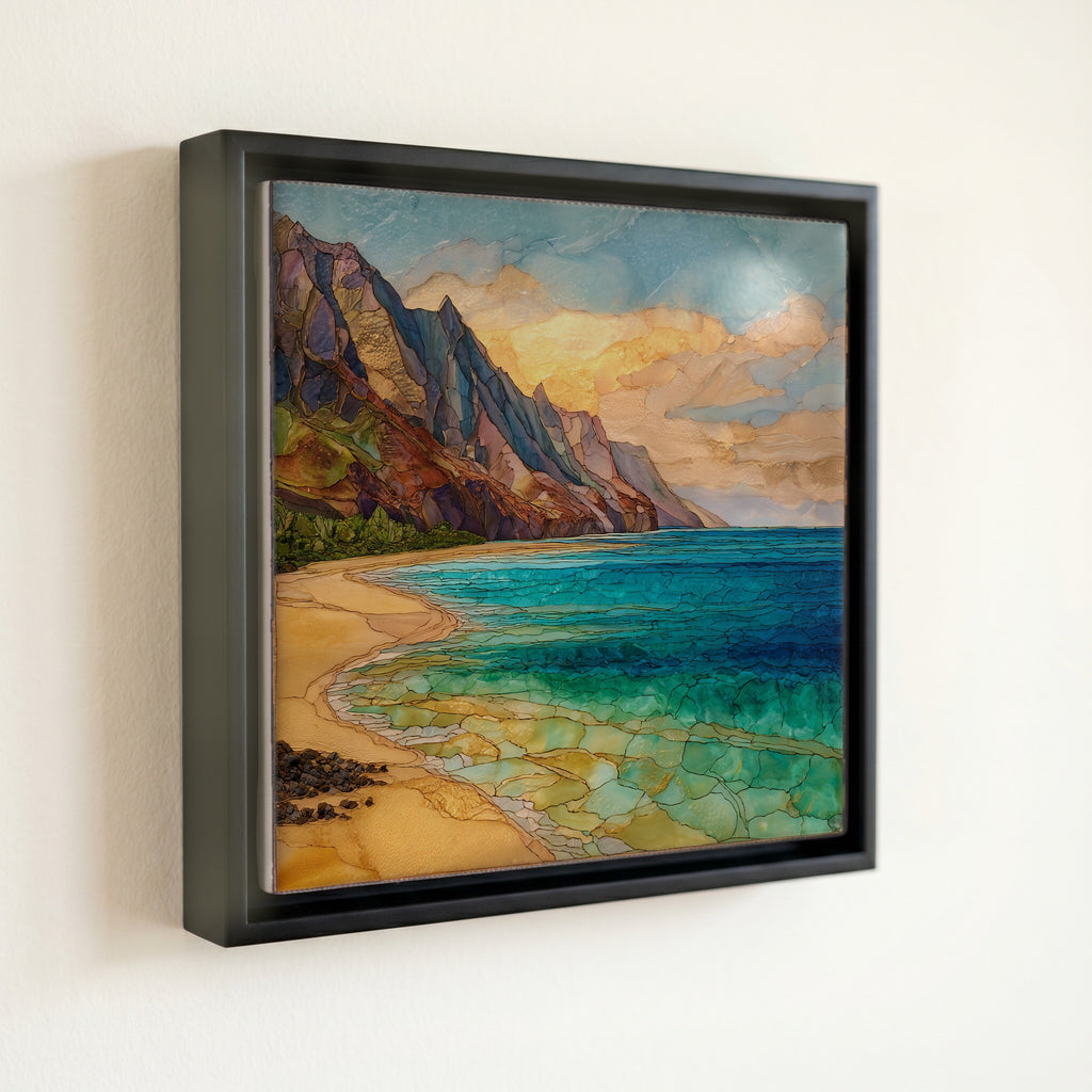 Tunnels Beach Kauai Ceramic Art Tile — front
