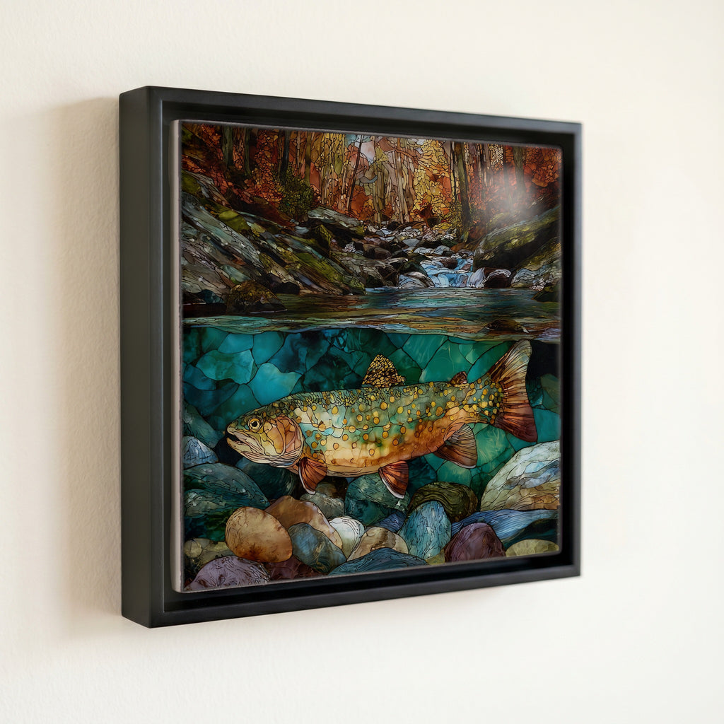 a native brook trout resting in — front