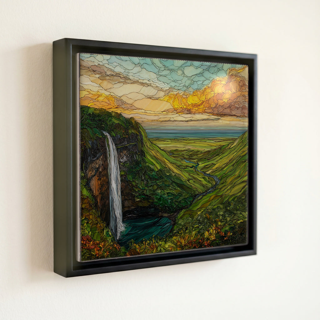 Opaekaa Falls Kauai Ceramic Art Tile — front