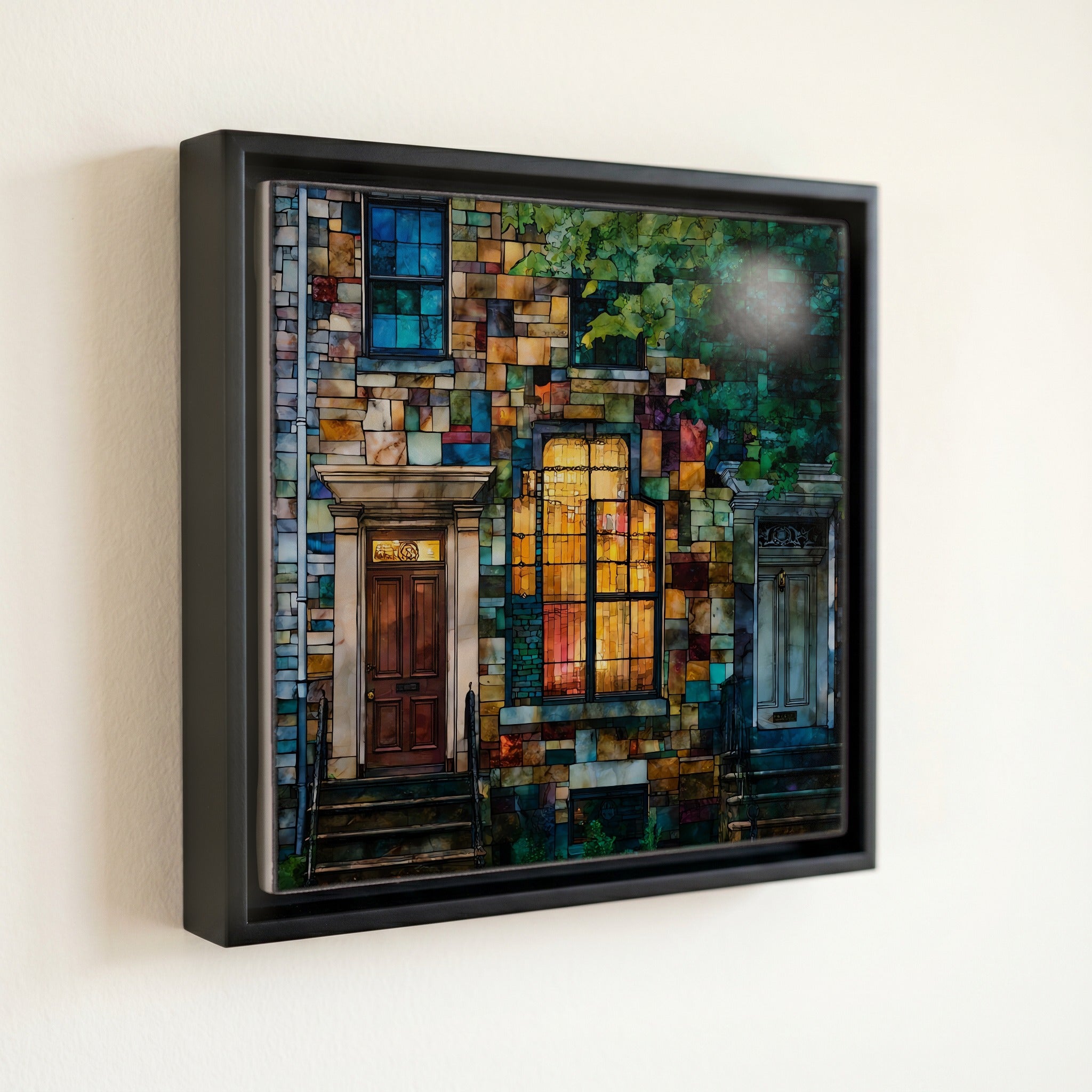 a painted-screen Baltimore rowhouse — front