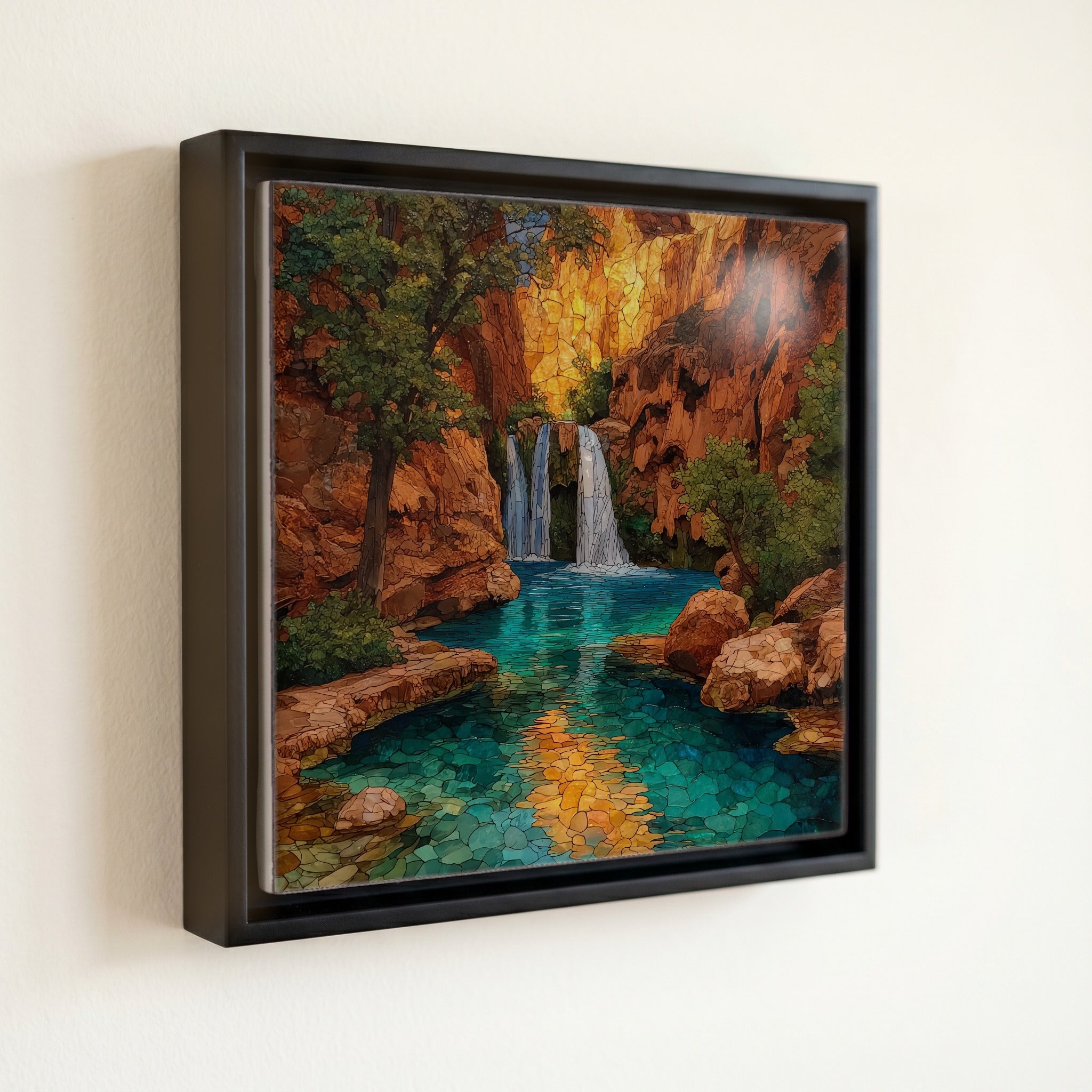 Havasu Falls against its red sandstone — front