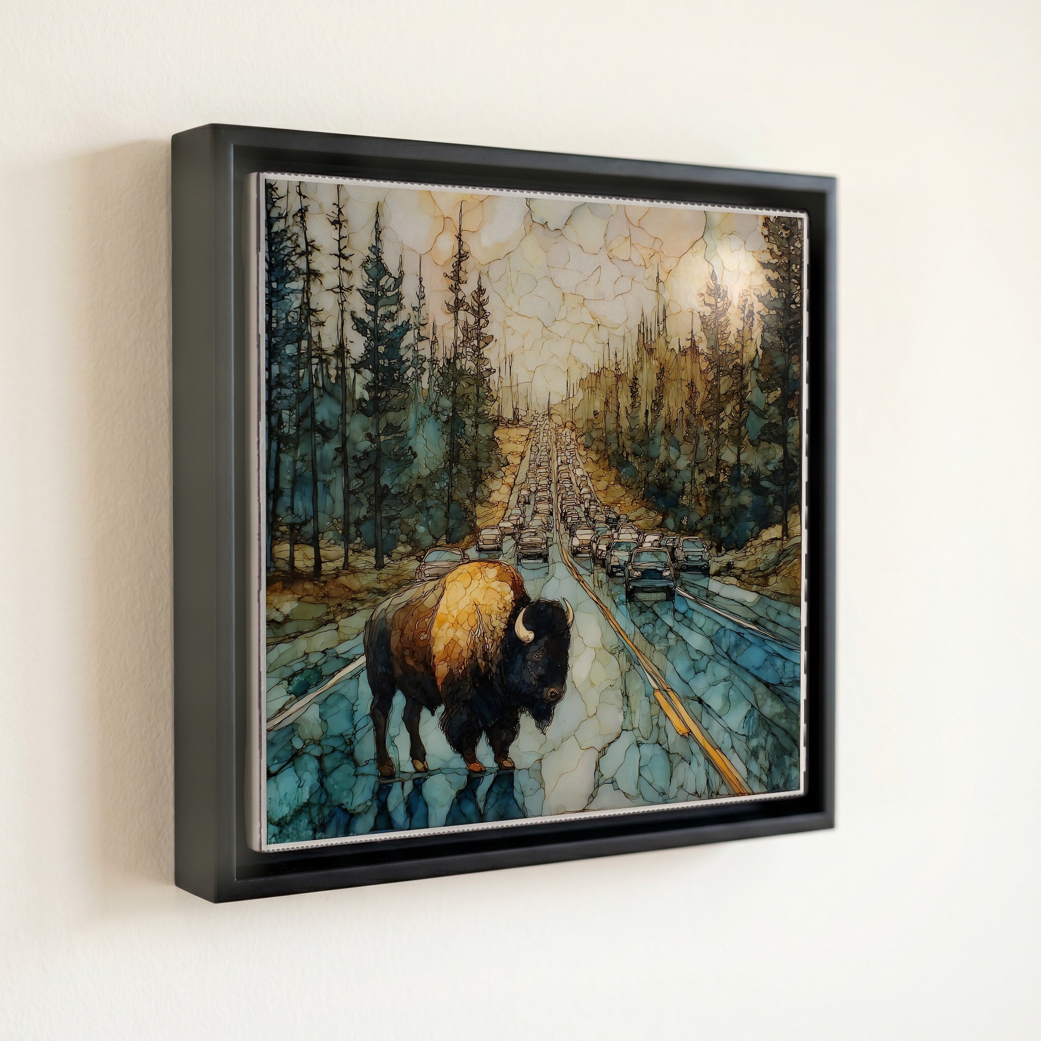 a Yellowstone bison bull — front