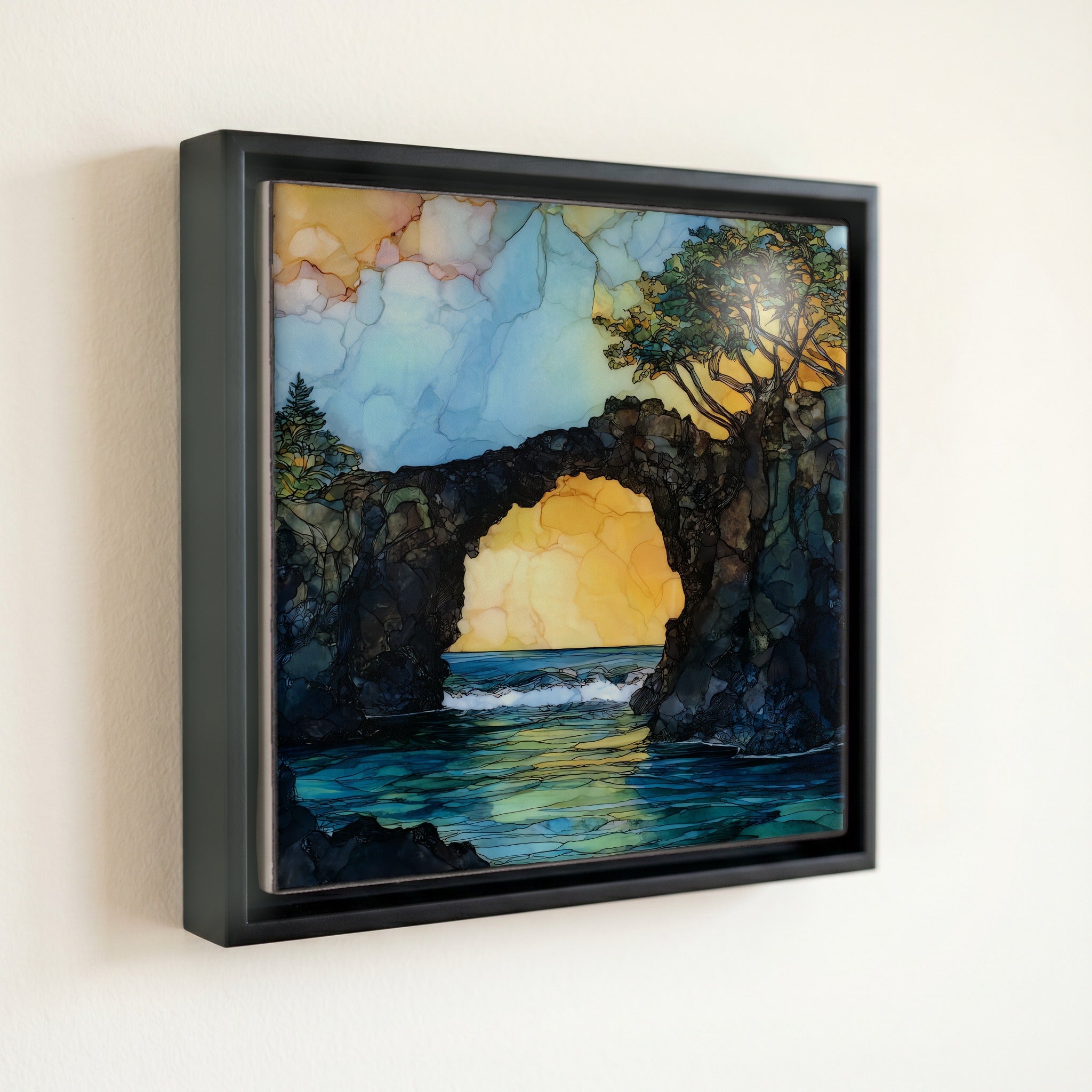Pailoa Sea Arch Maui Ceramic Art Tile — front