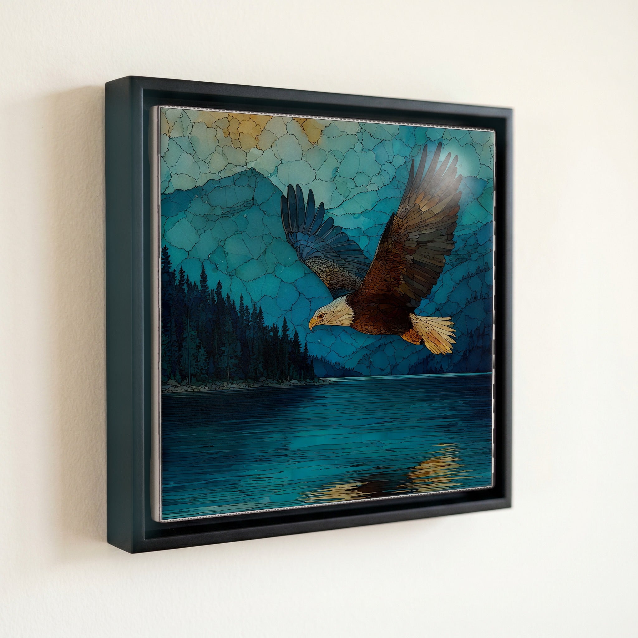 bald eagle over Lake — front