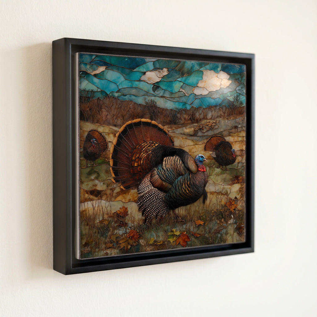 a wild turkey flock — front