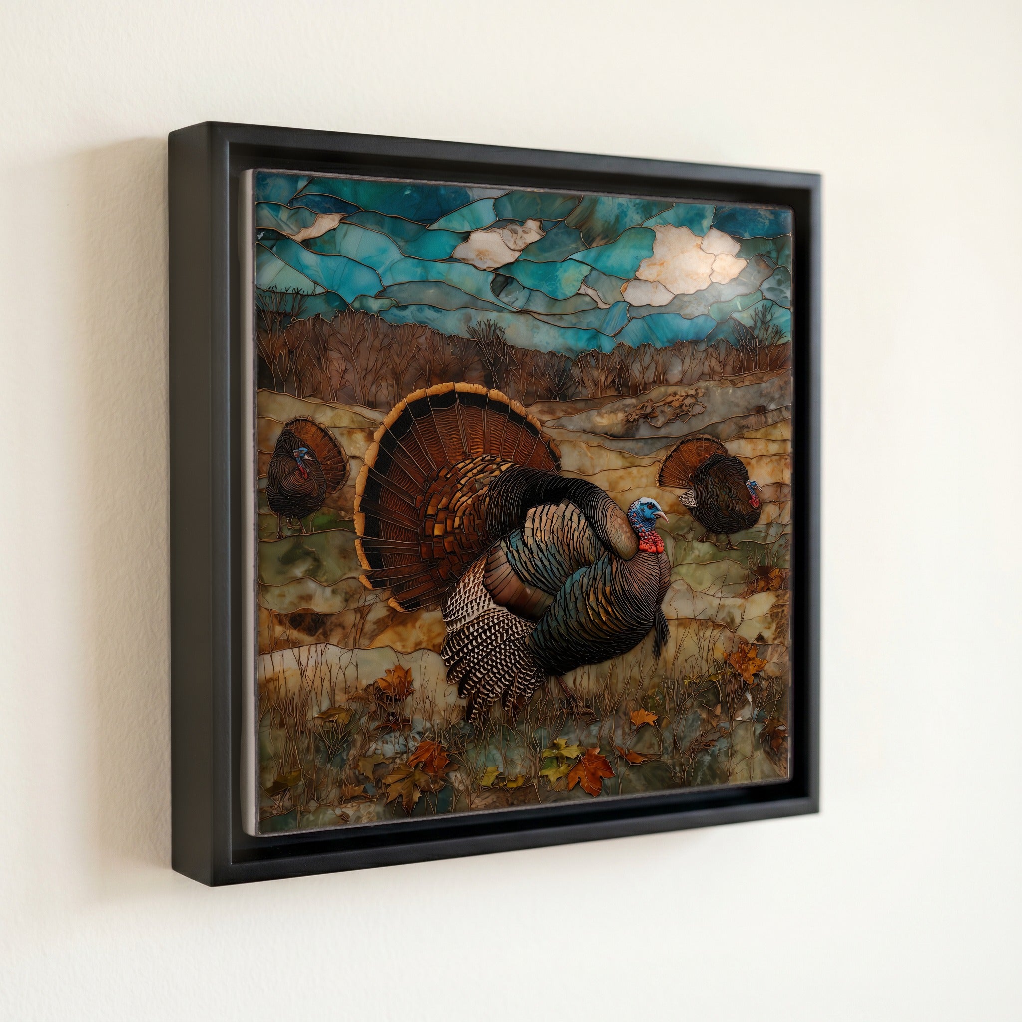 a wild turkey flock — front