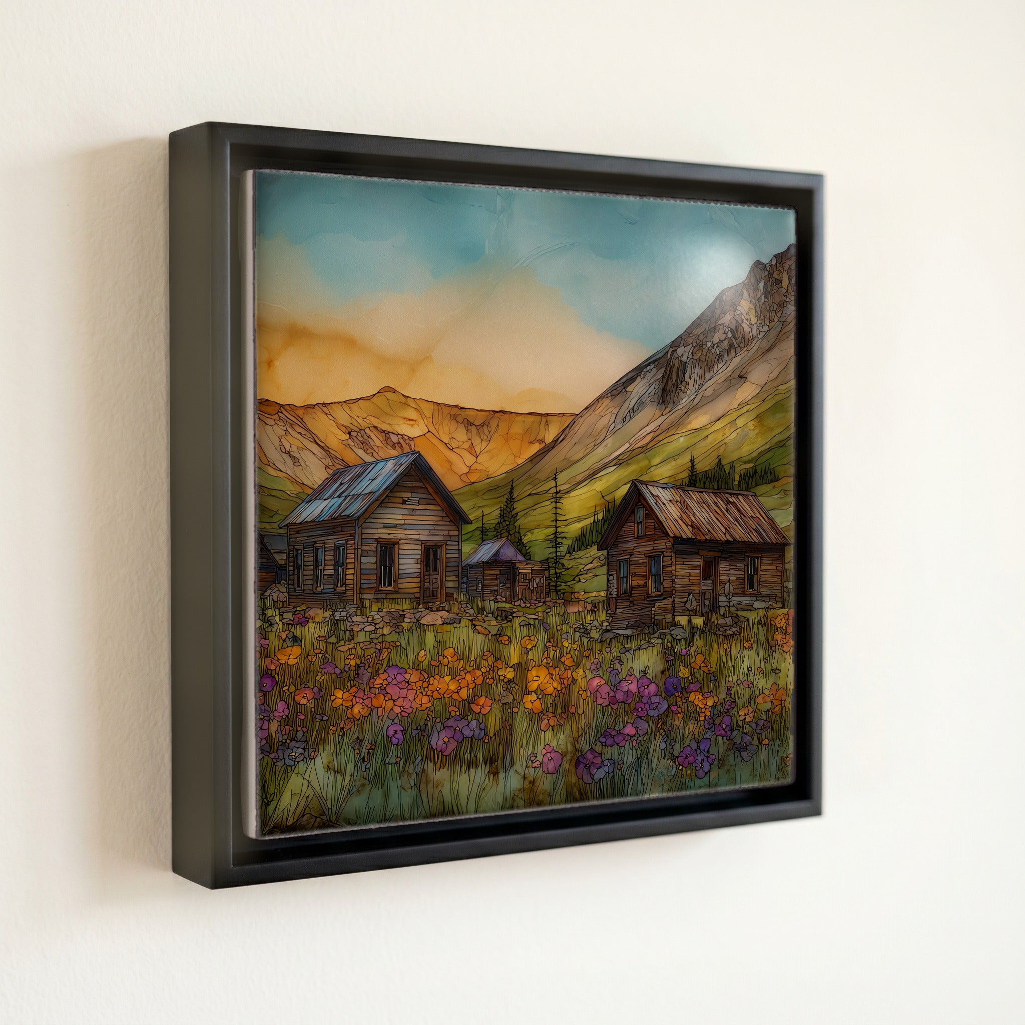 Vicksburg ghost town Sawatch Range Ceramic Art Tile — front