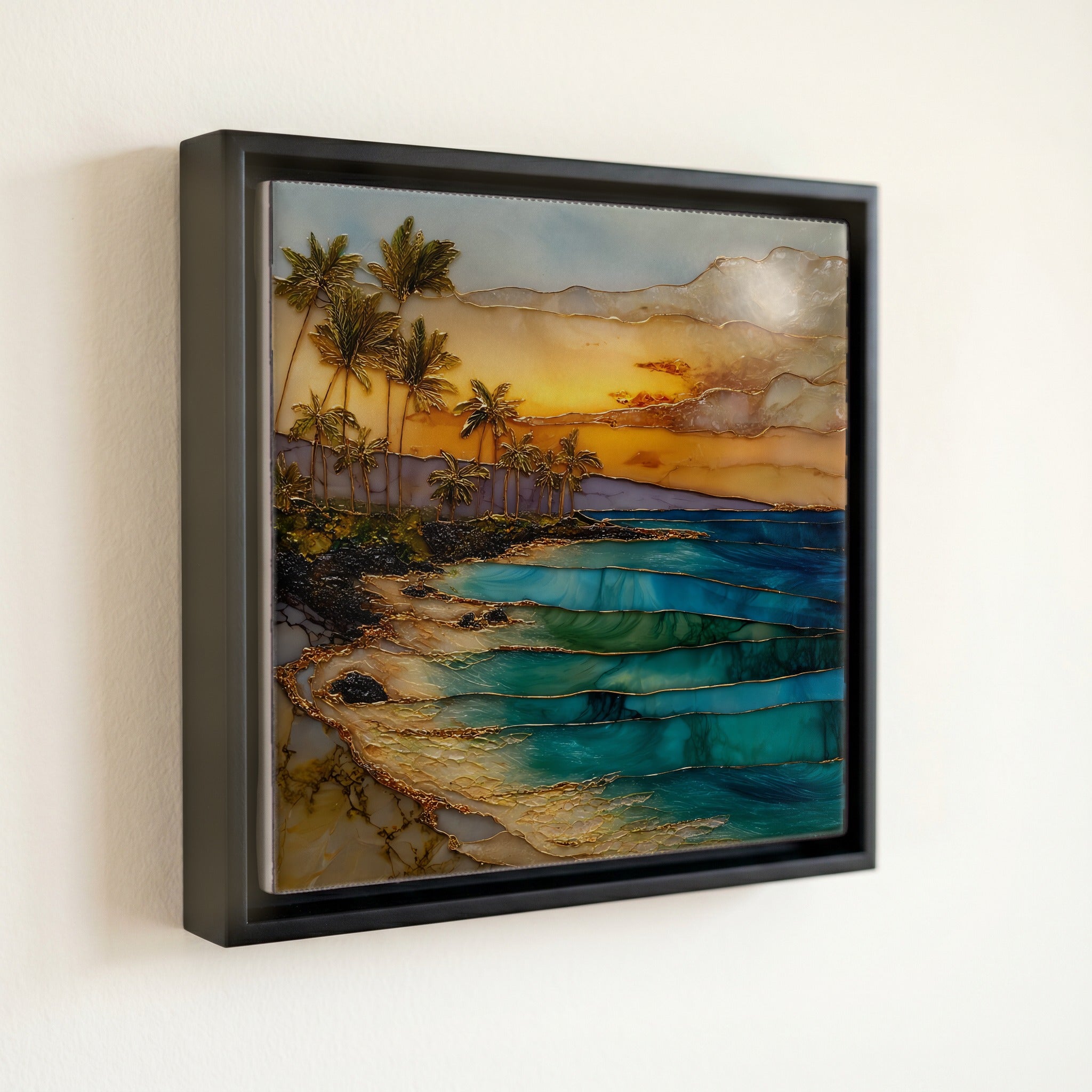 Kaanapali Black Rock Maui Ceramic Art Tile — front