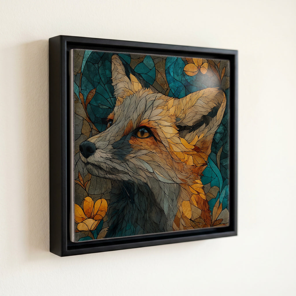 a gray fox in — front