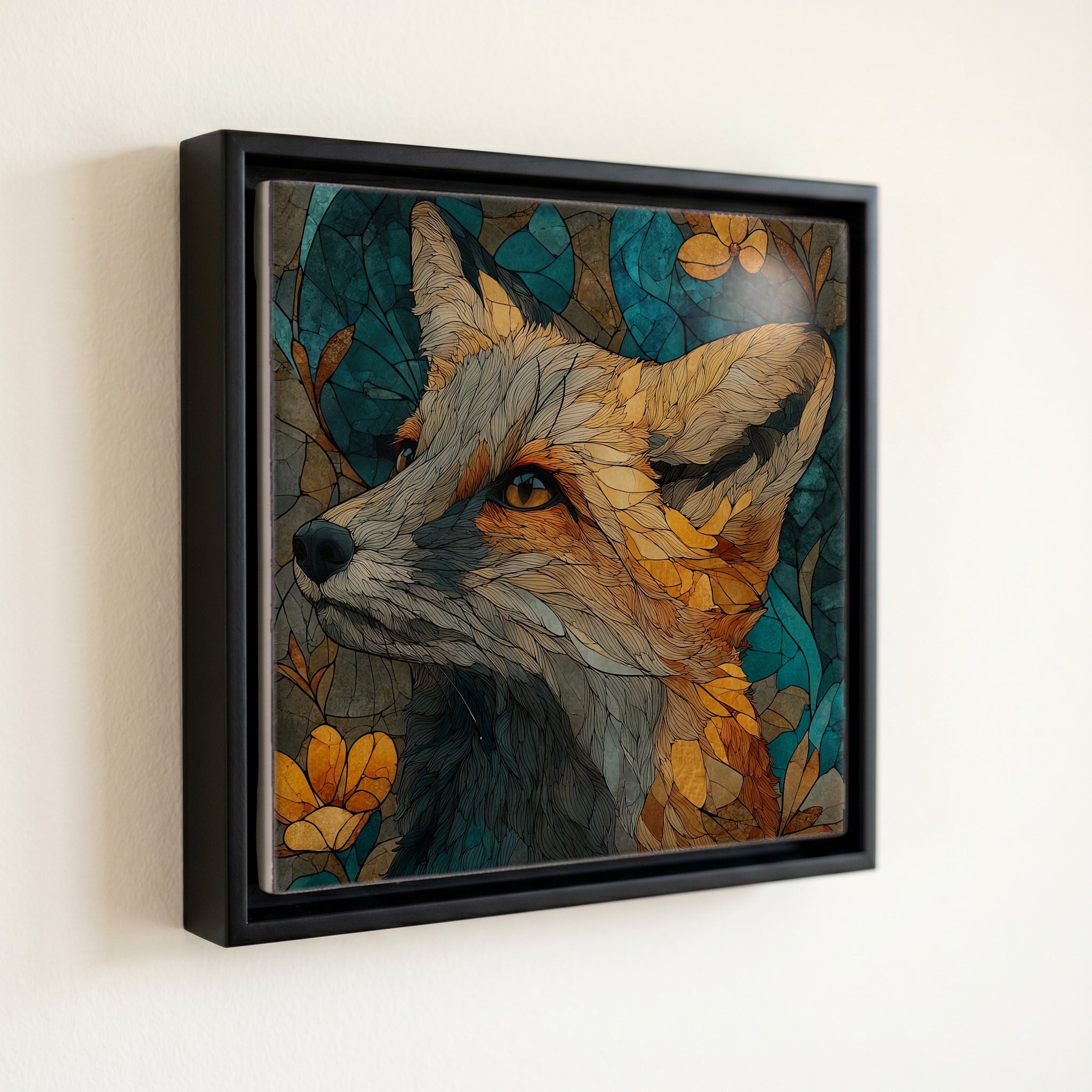 a gray fox in — front