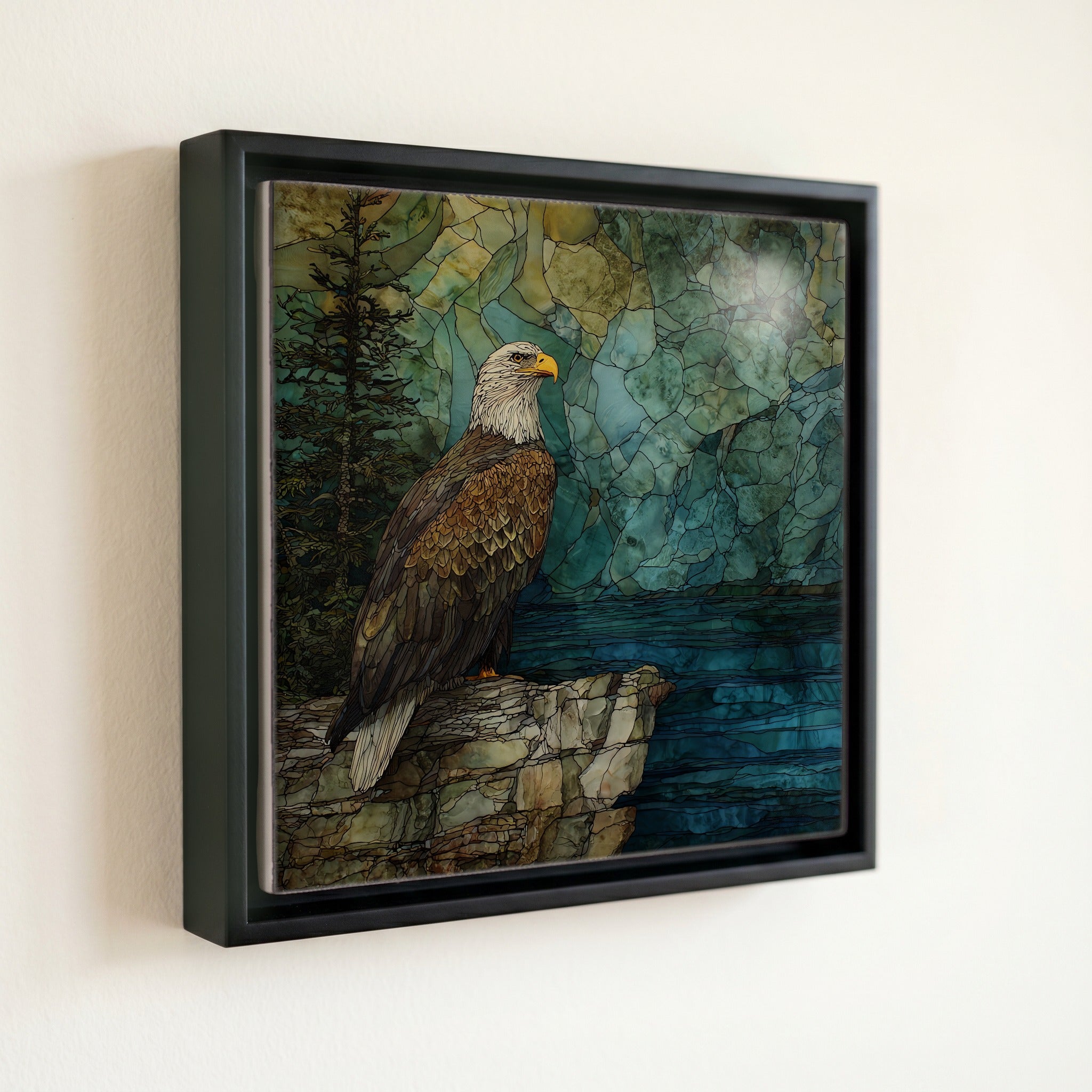 a bald eagle perched on a — front