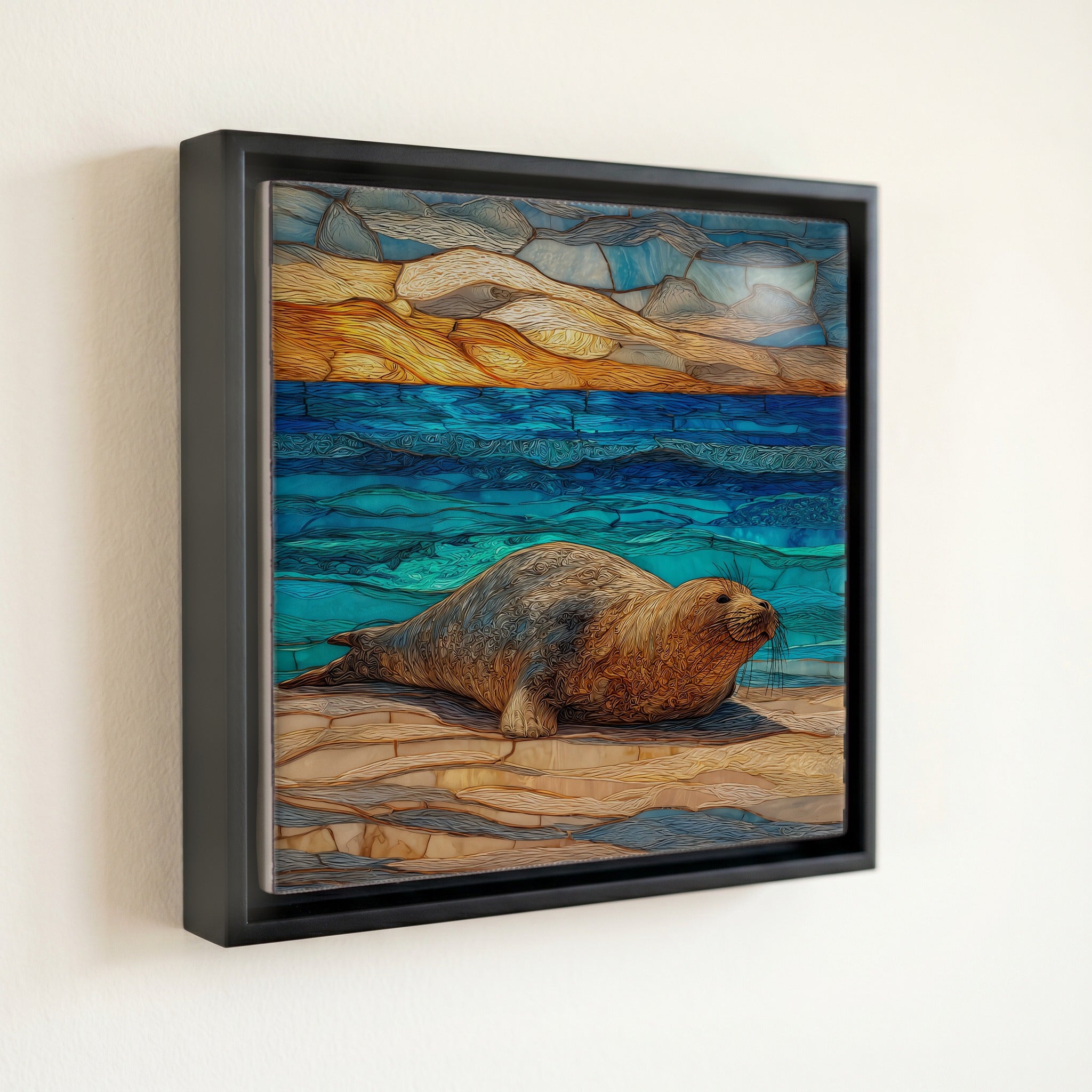 Monk Seal Poipu Kauai Ceramic Art Tile — front