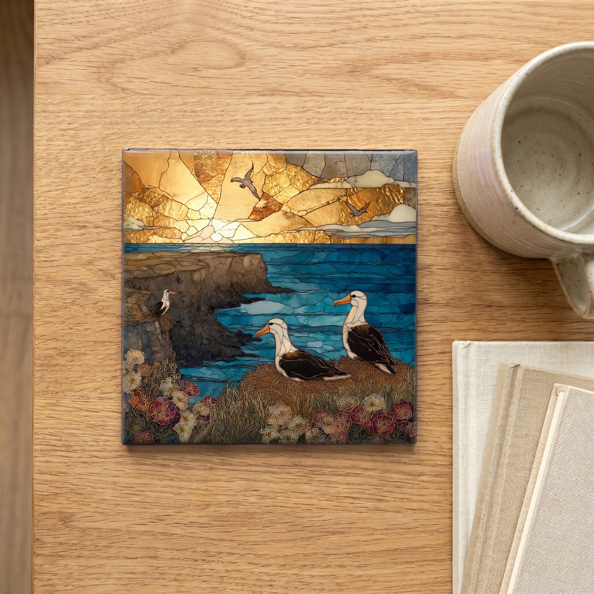 Kaena Point Oahu Ceramic Art Tile — scale