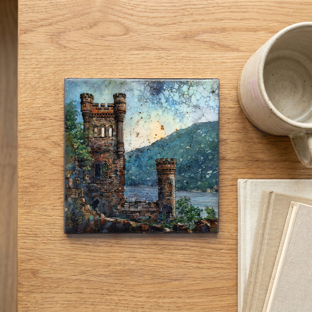 Bannerman Castle ruin on — scale