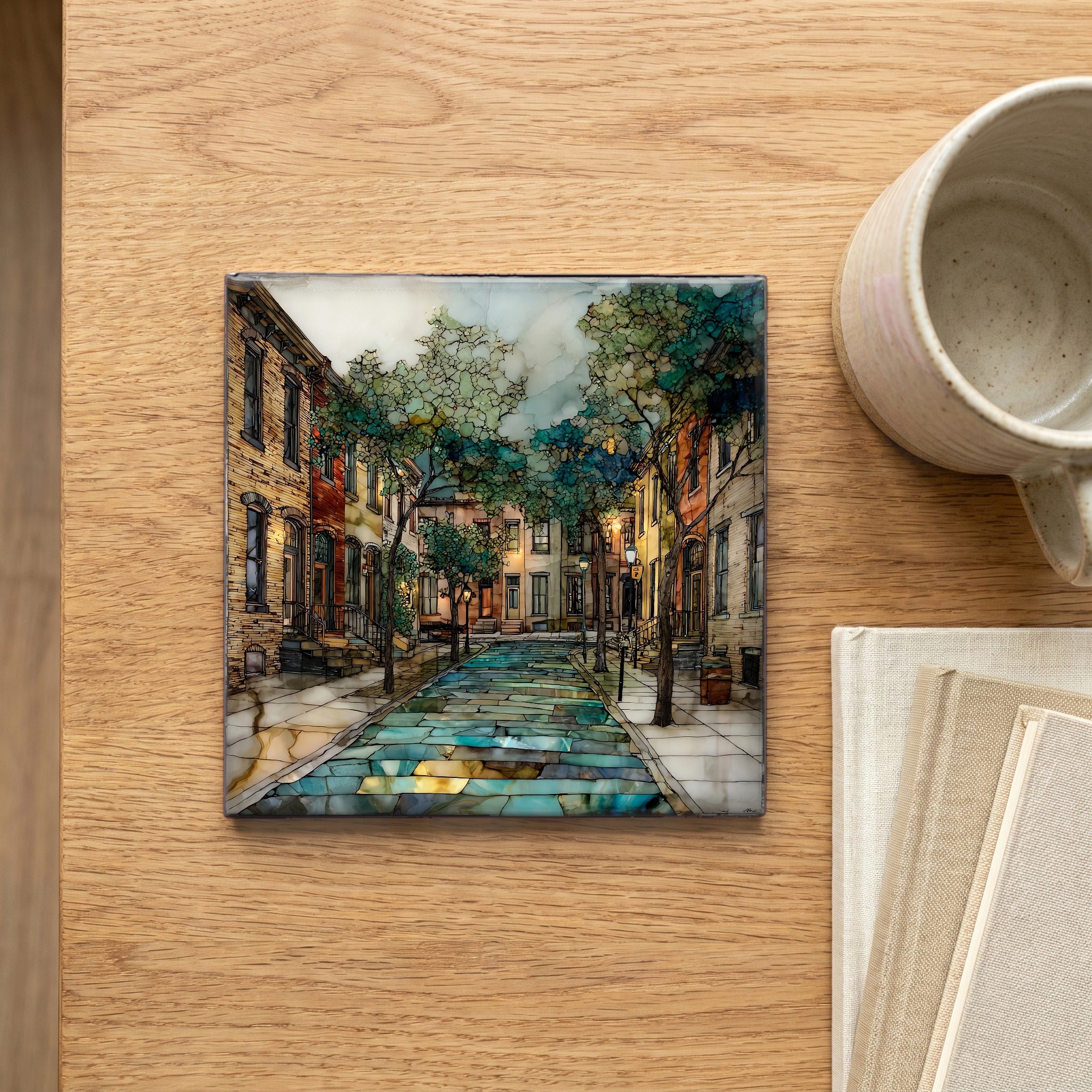 a Fells Point Belgian block street — scale