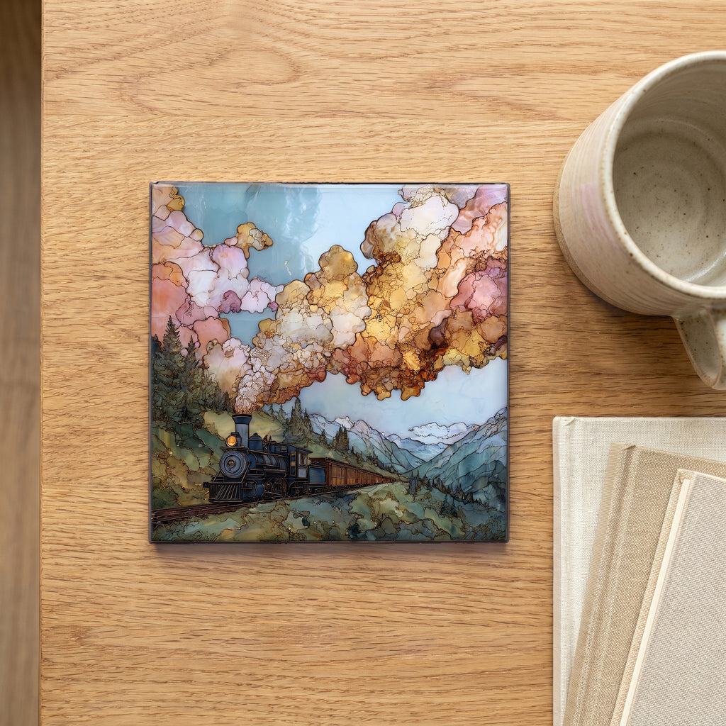 Leadville C&S at French Gulch Sawatch Range Ceramic Art Tile — scale