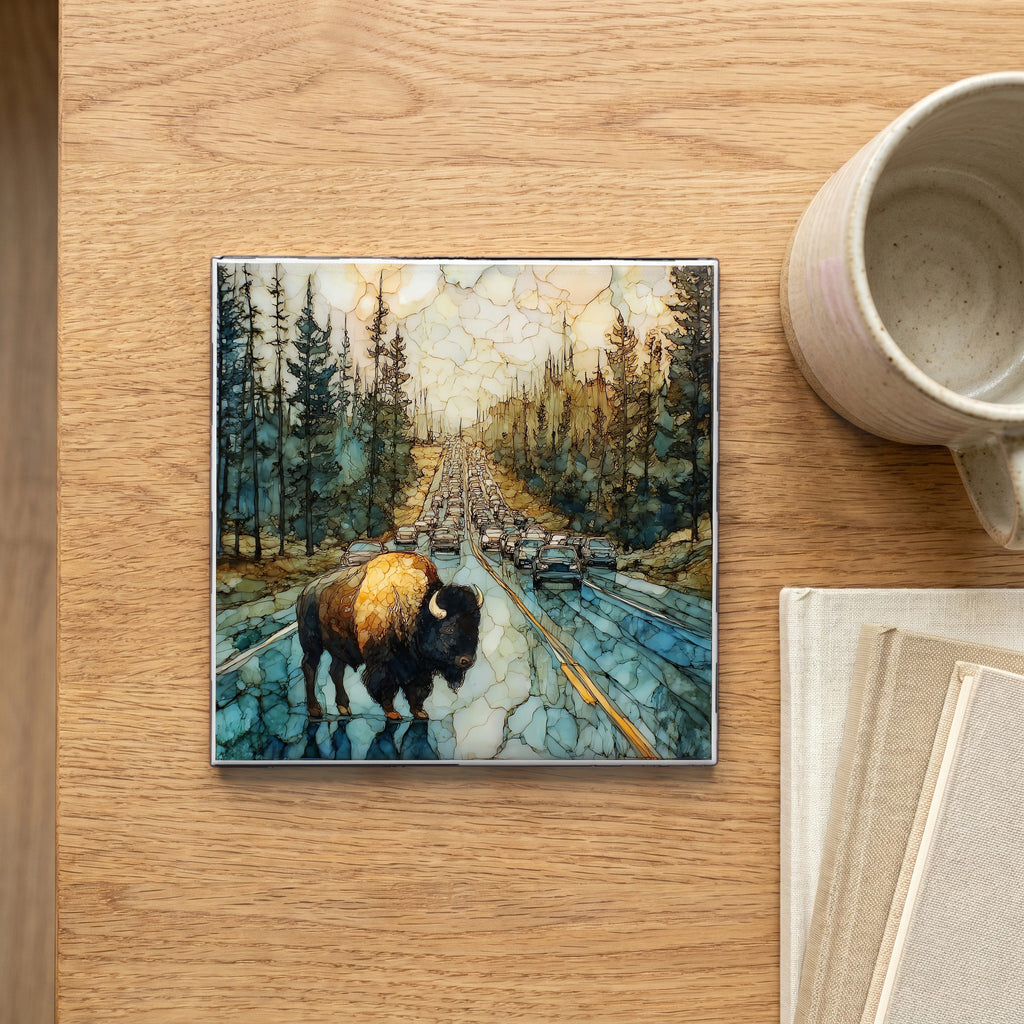 a Yellowstone bison bull — scale
