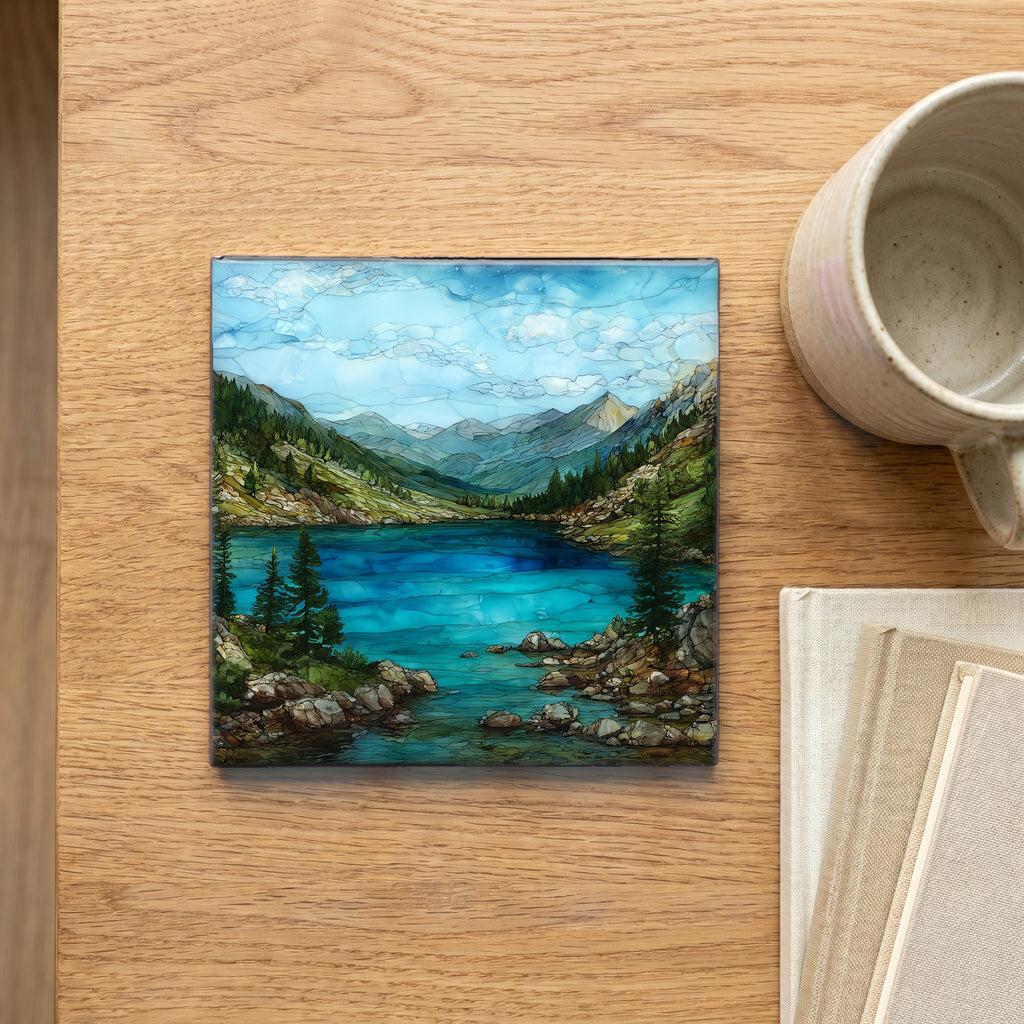 a high alpine lake — scale