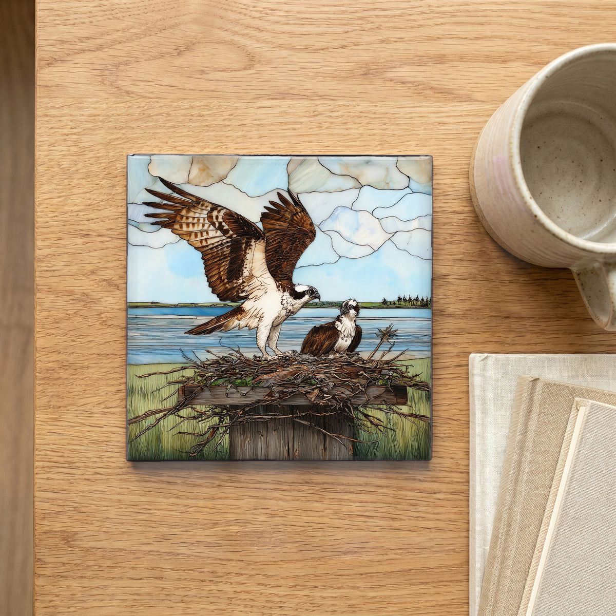 an osprey landing — scale