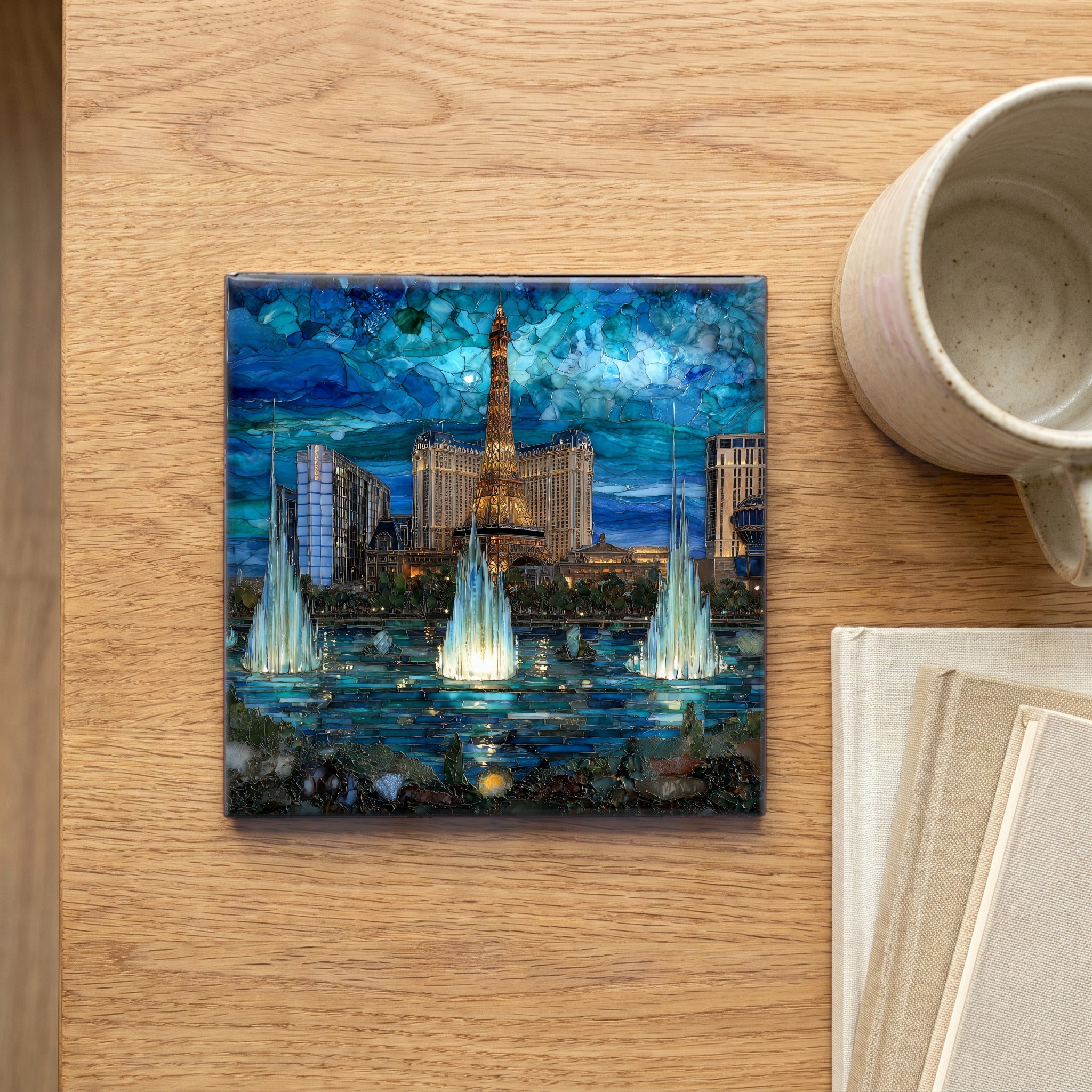 the Bellagio fountains on the Las — scale