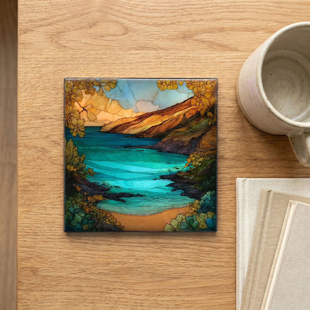 Mokuleia Slaughterhouse Maui Ceramic Art Tile — scale
